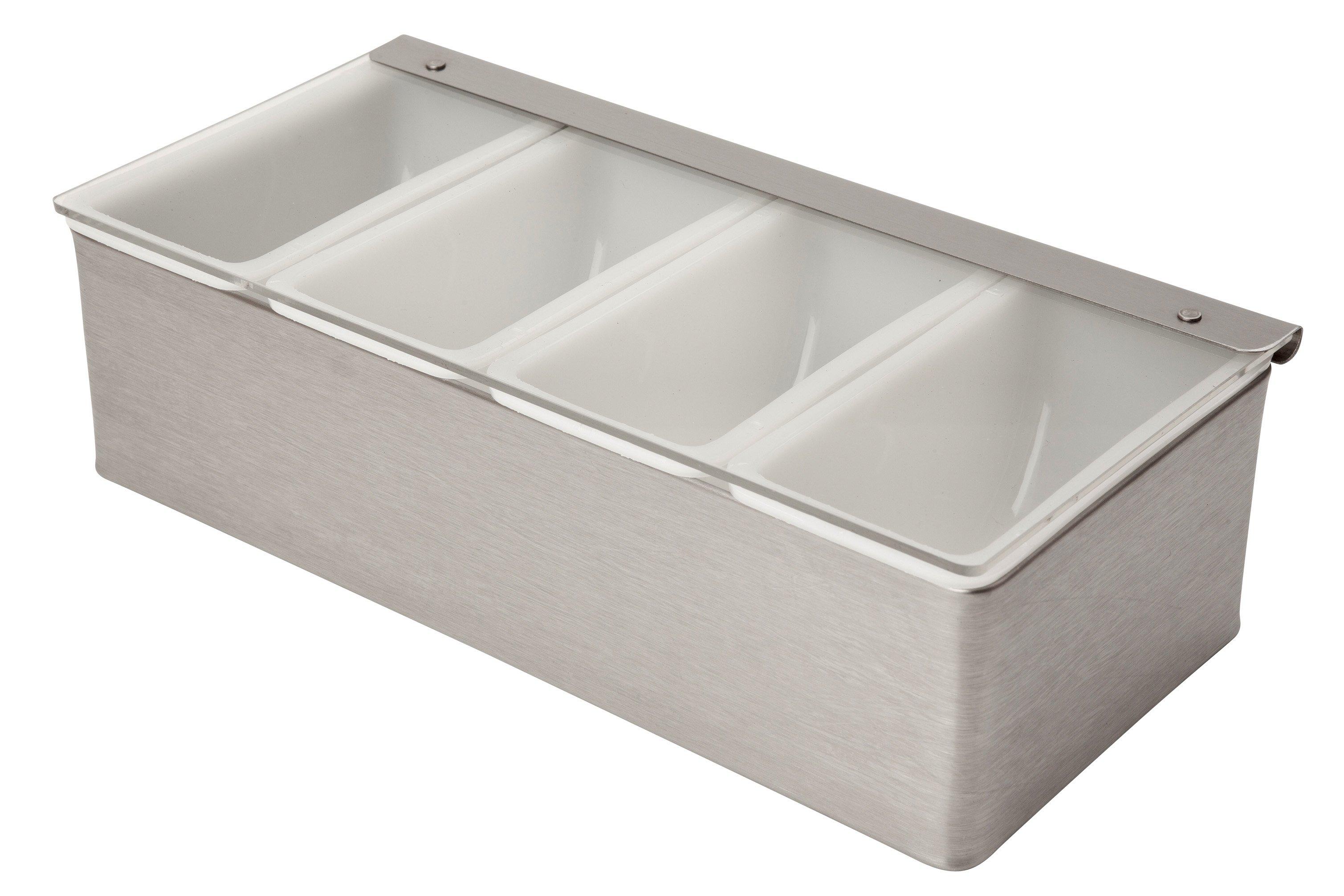 Stainless Steel Condiment Holder 4-Part