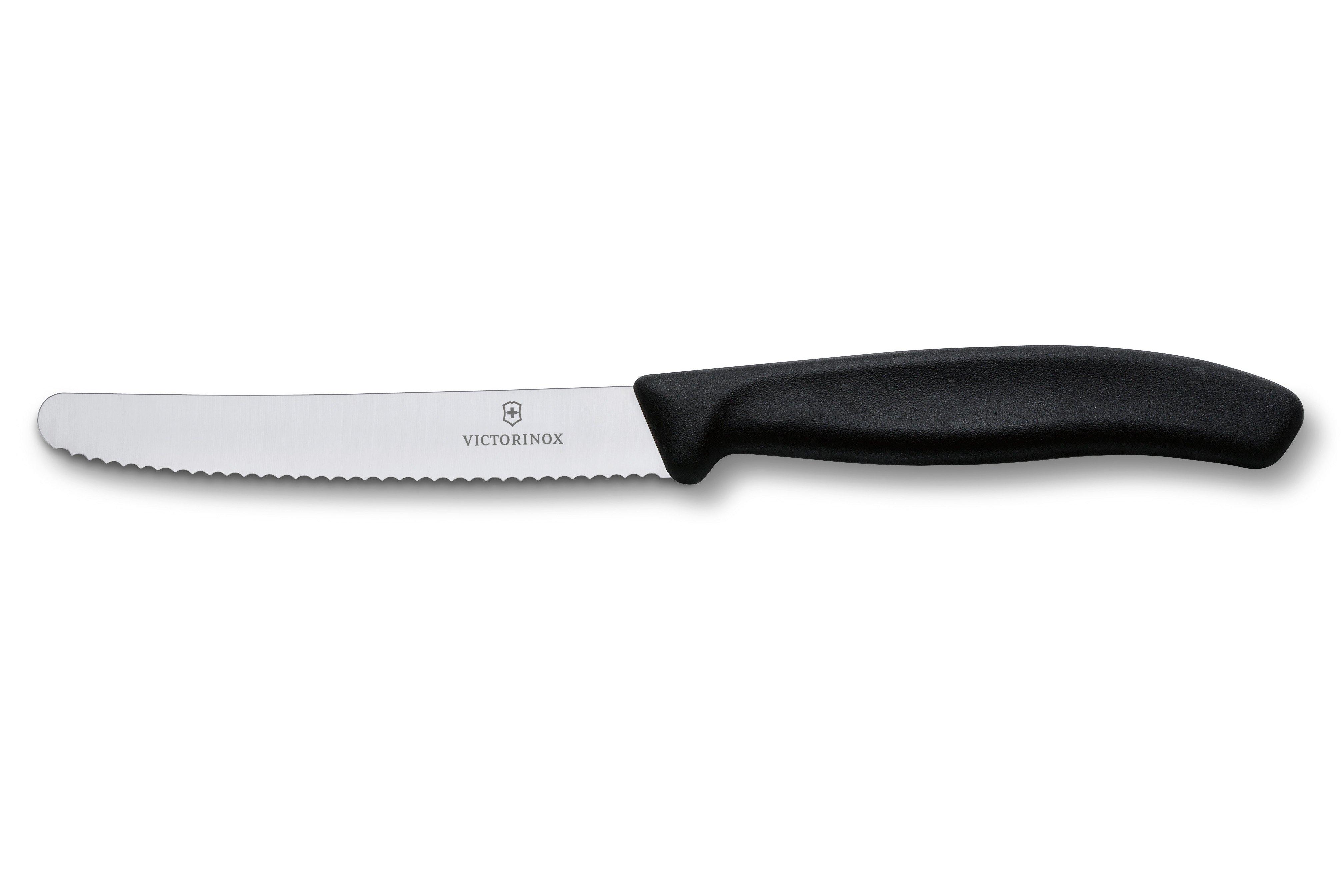 Victorinox Black Handled Tomato / Utility Serrated Edge Knife