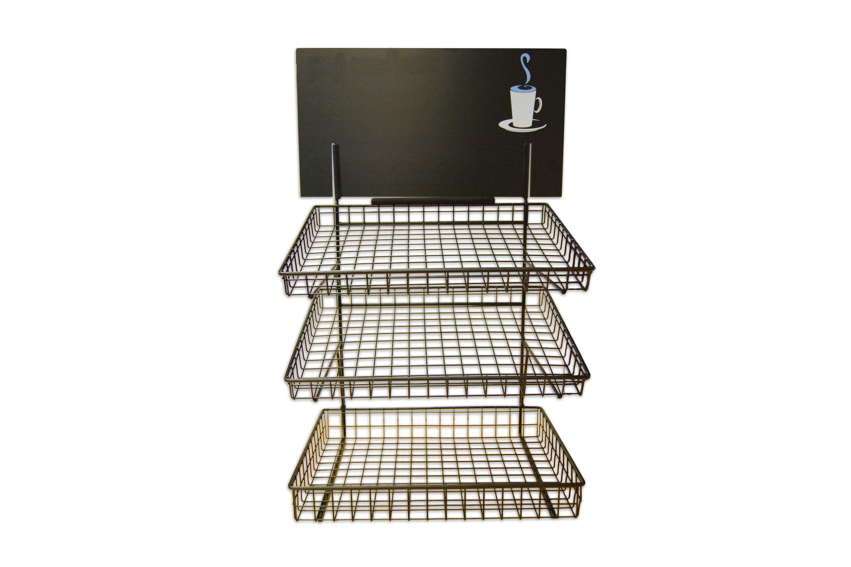 Three Tier Polypropylene Covered Wire Display Basket