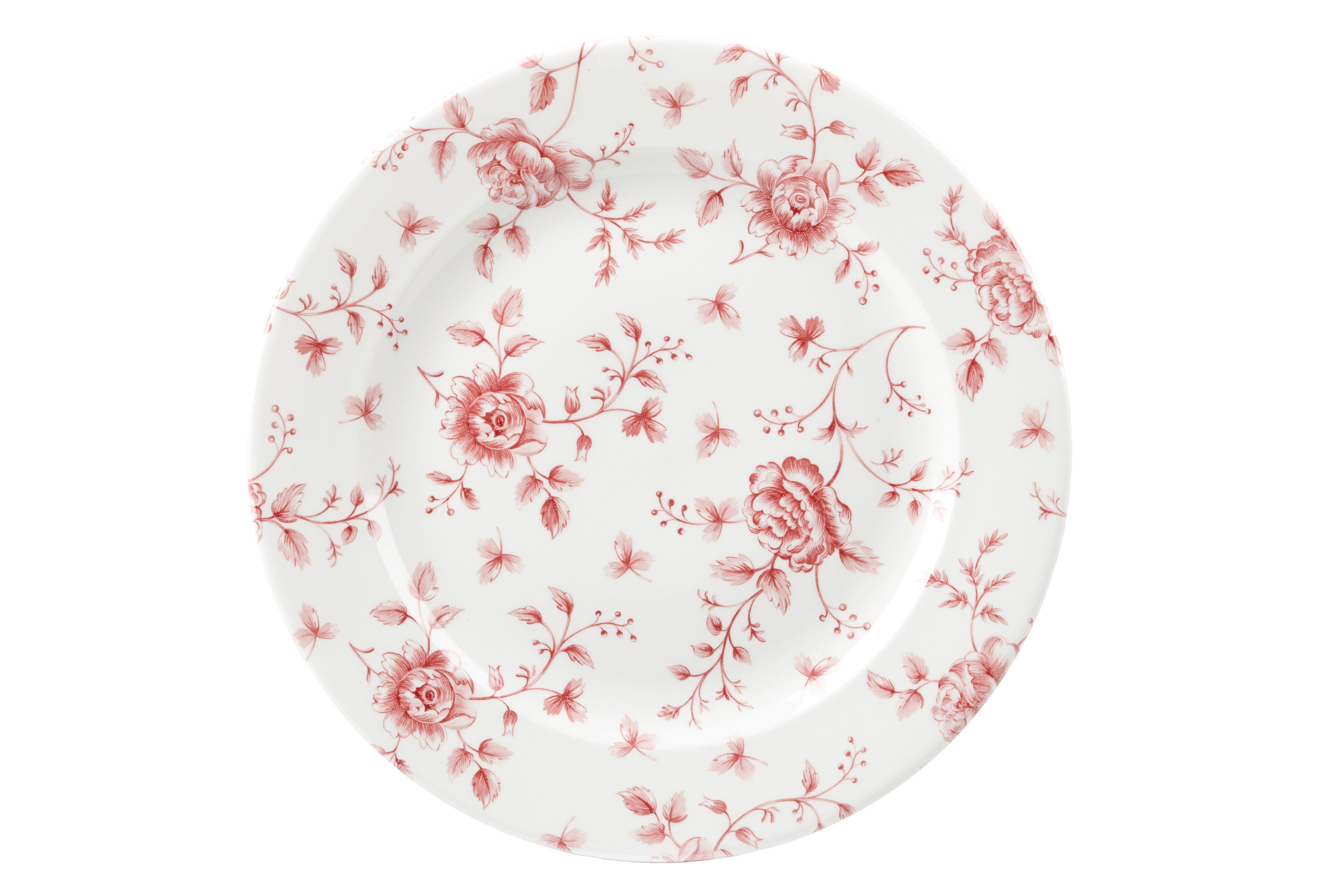 Churchill Rose Chintz Cranberry Plate