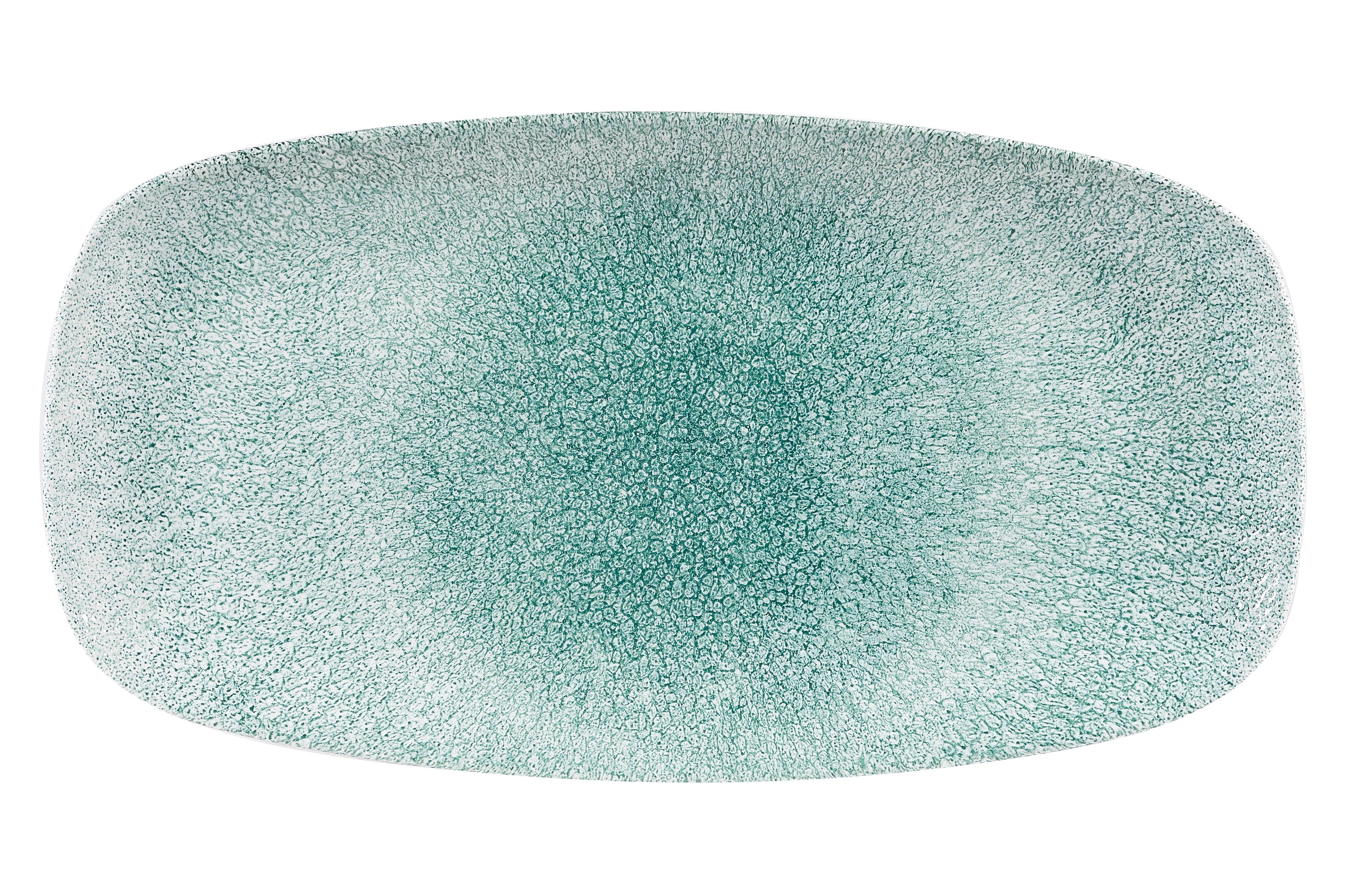 Churchill Jade Green Studio Prints Raku Oblong Plate 35.5x18.9cm