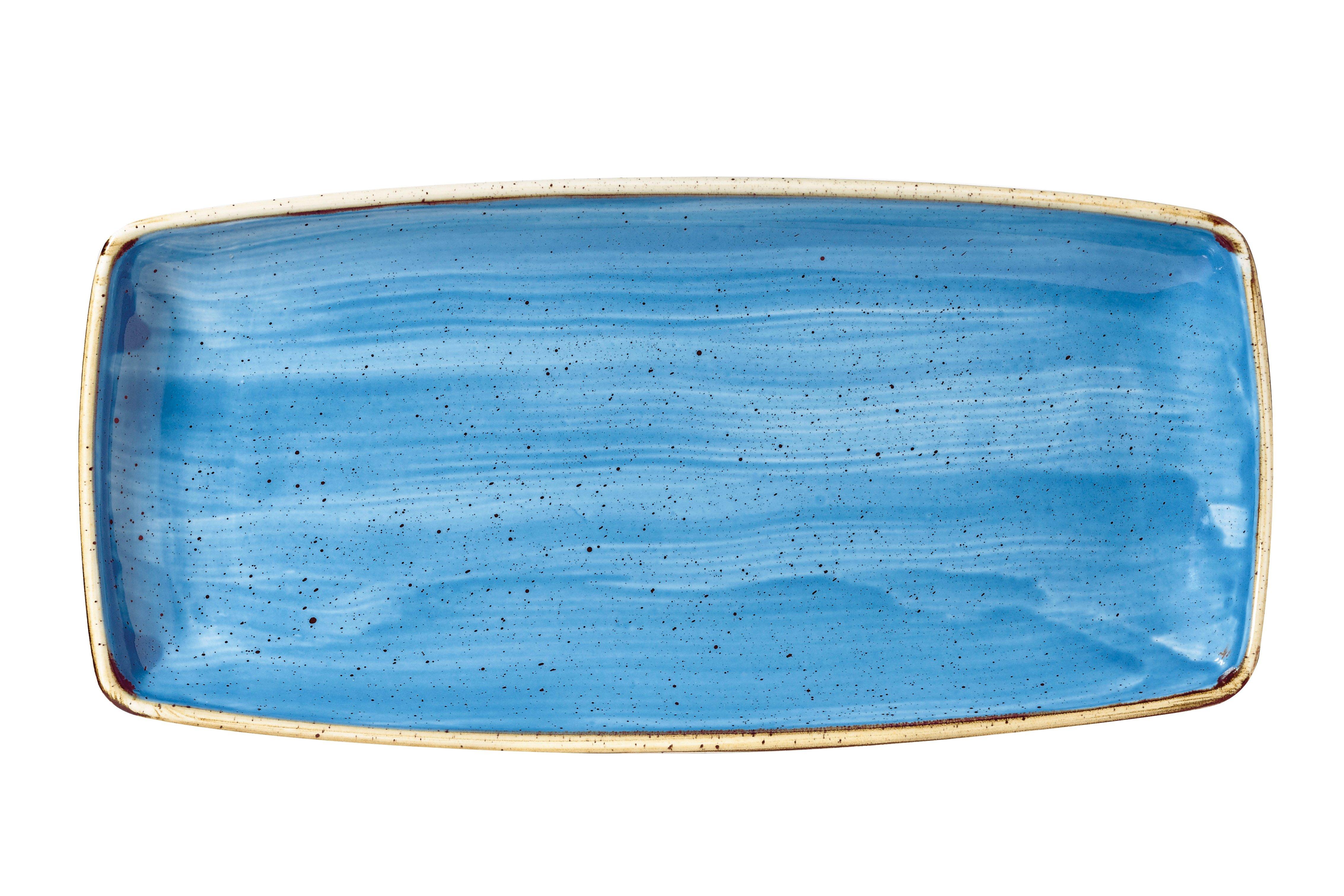 Churchill Cornflower Blue Stonecast Oblong Plate 29.5x14.5cm