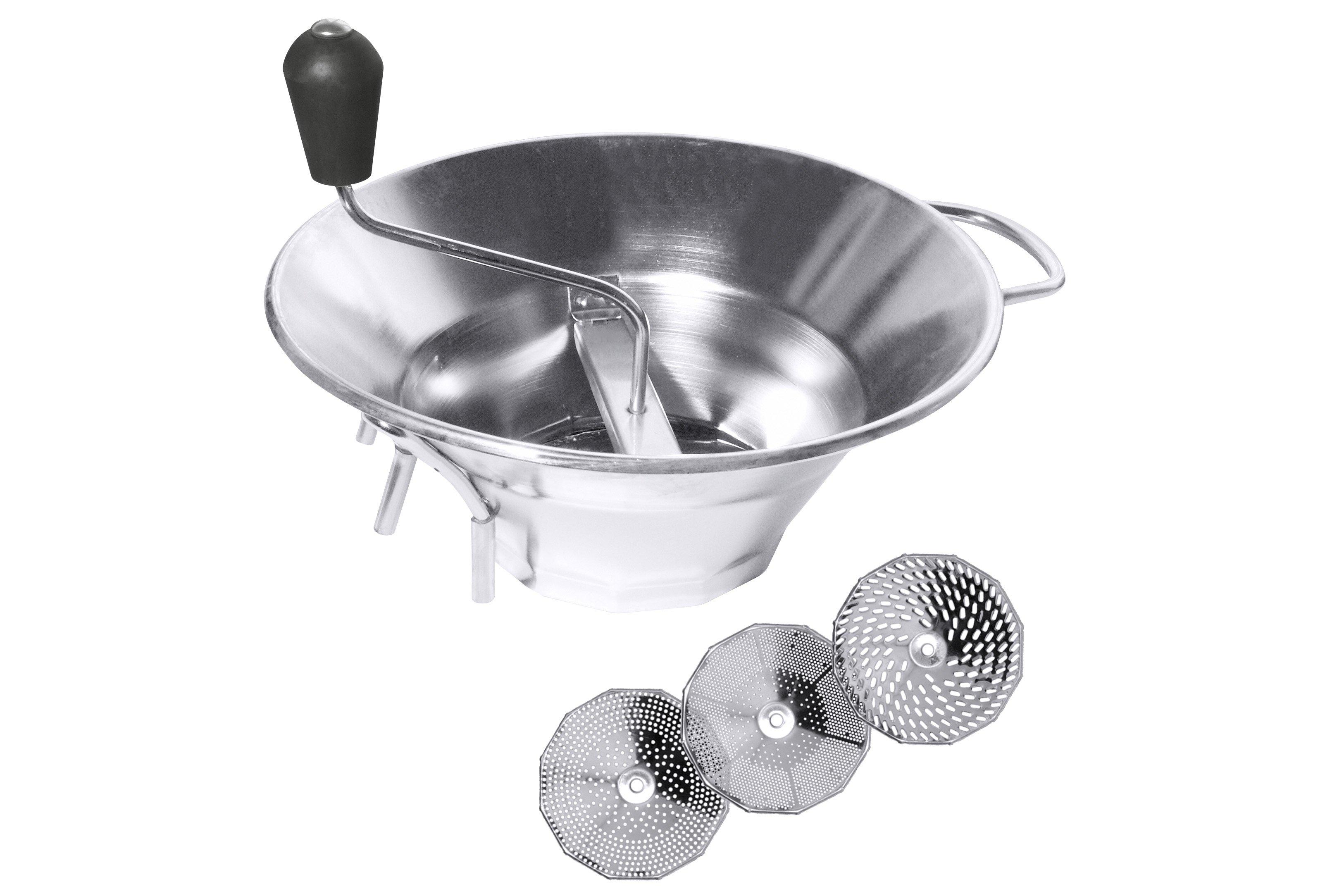 Stainless Steel Moulin Grater with 3 Sieves