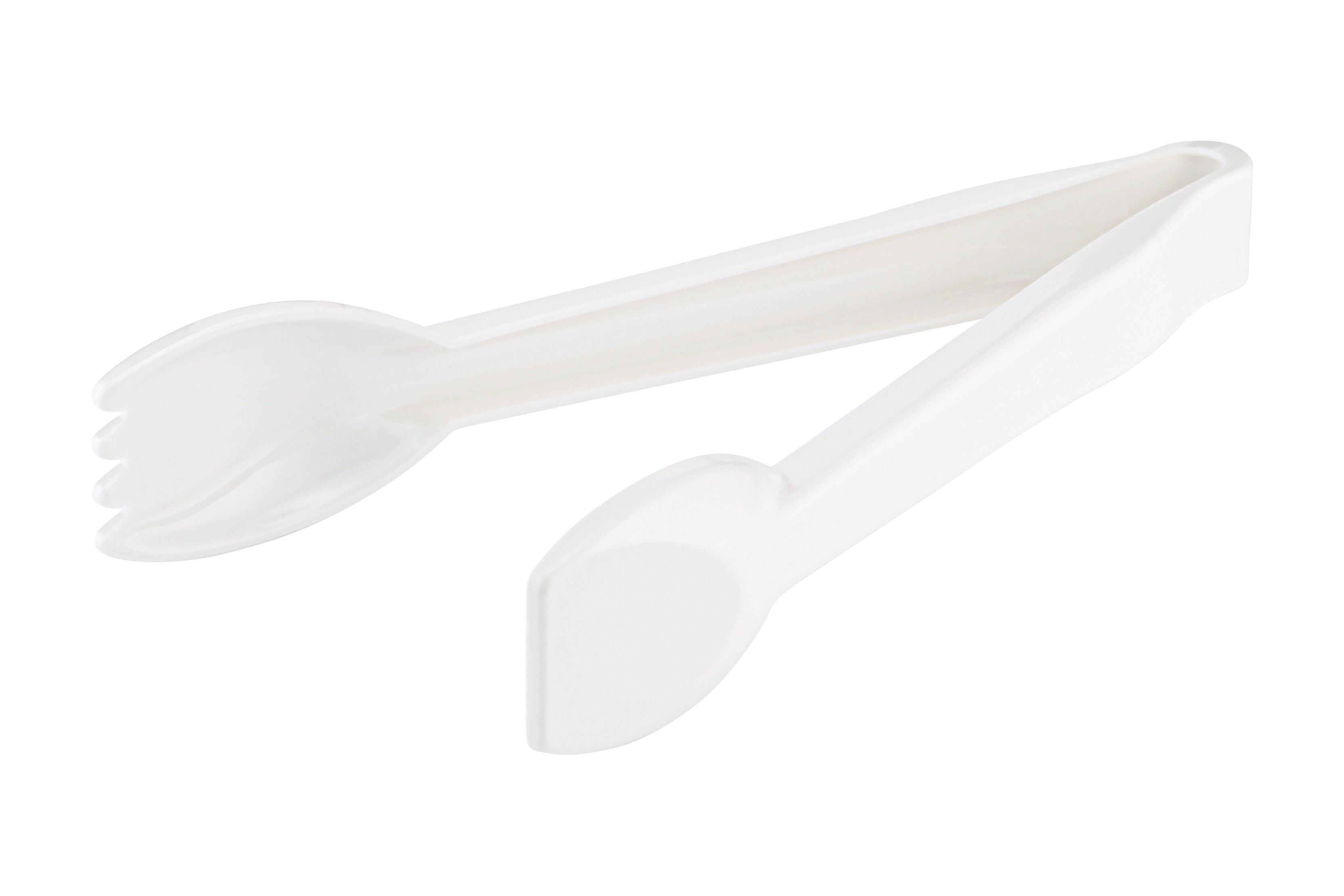 Polycarbonate White Serving Tongs 23cm
