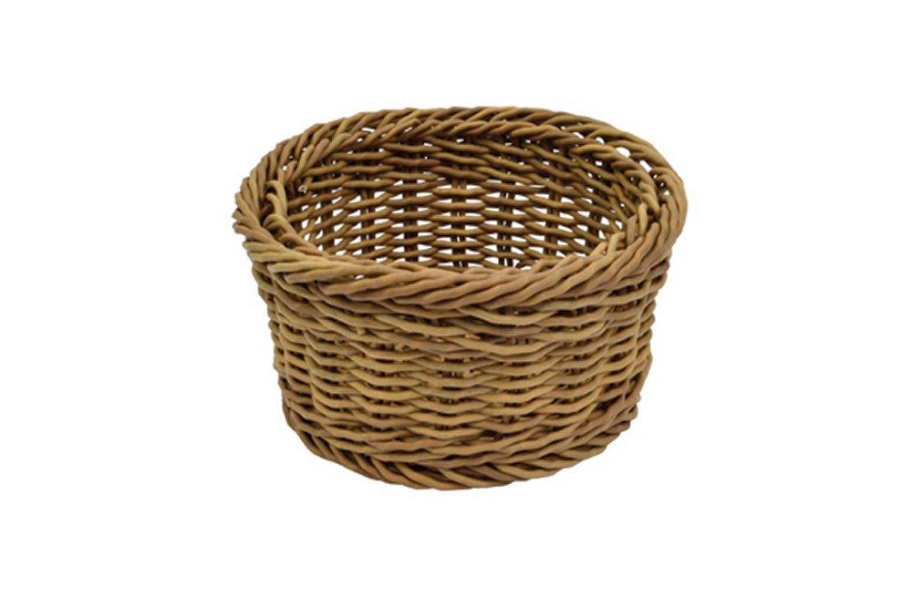 Poly Wicker Round Willow Basket 18x18x9.5cm