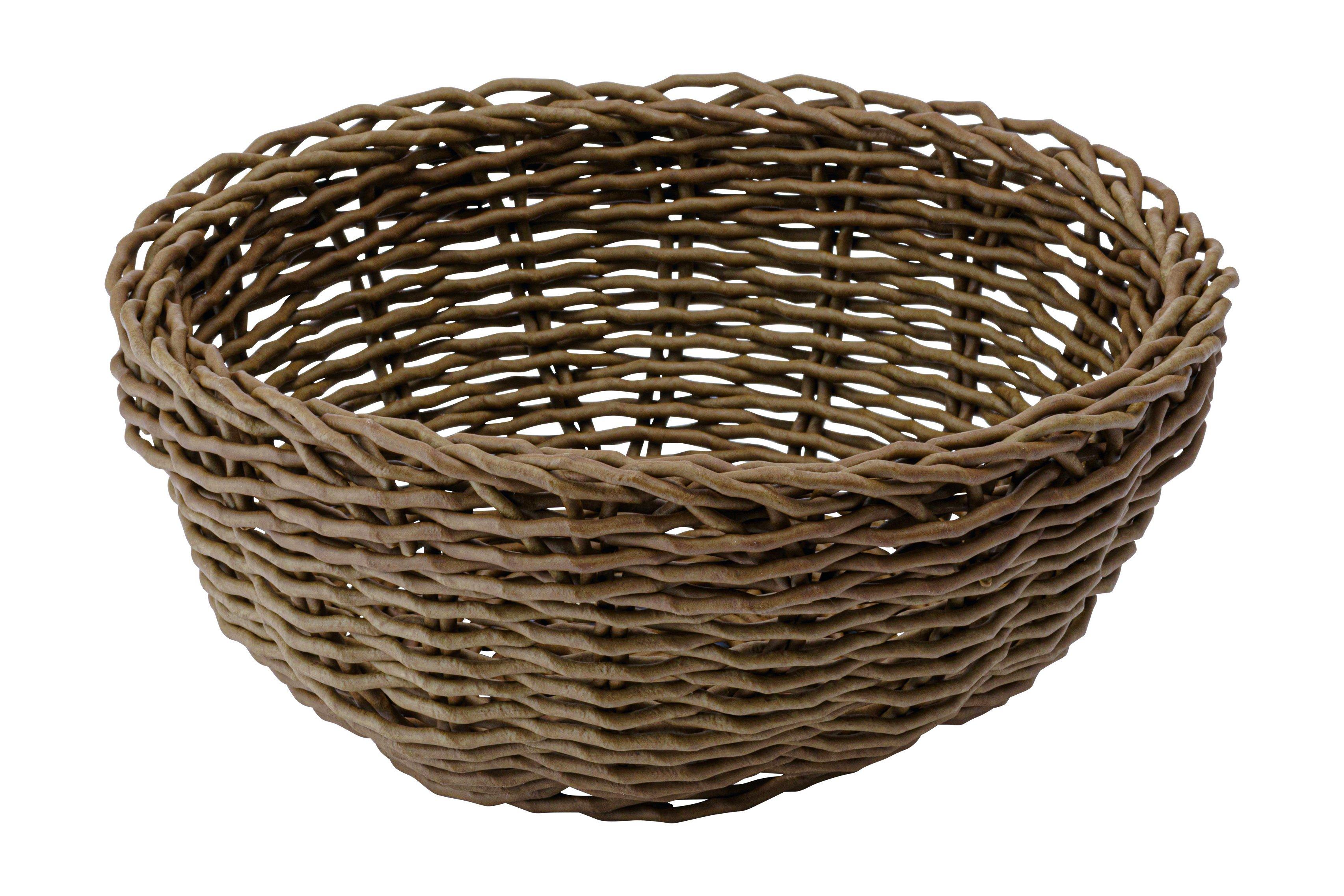 Poly Wicker Round Willow Basket 23x8cm