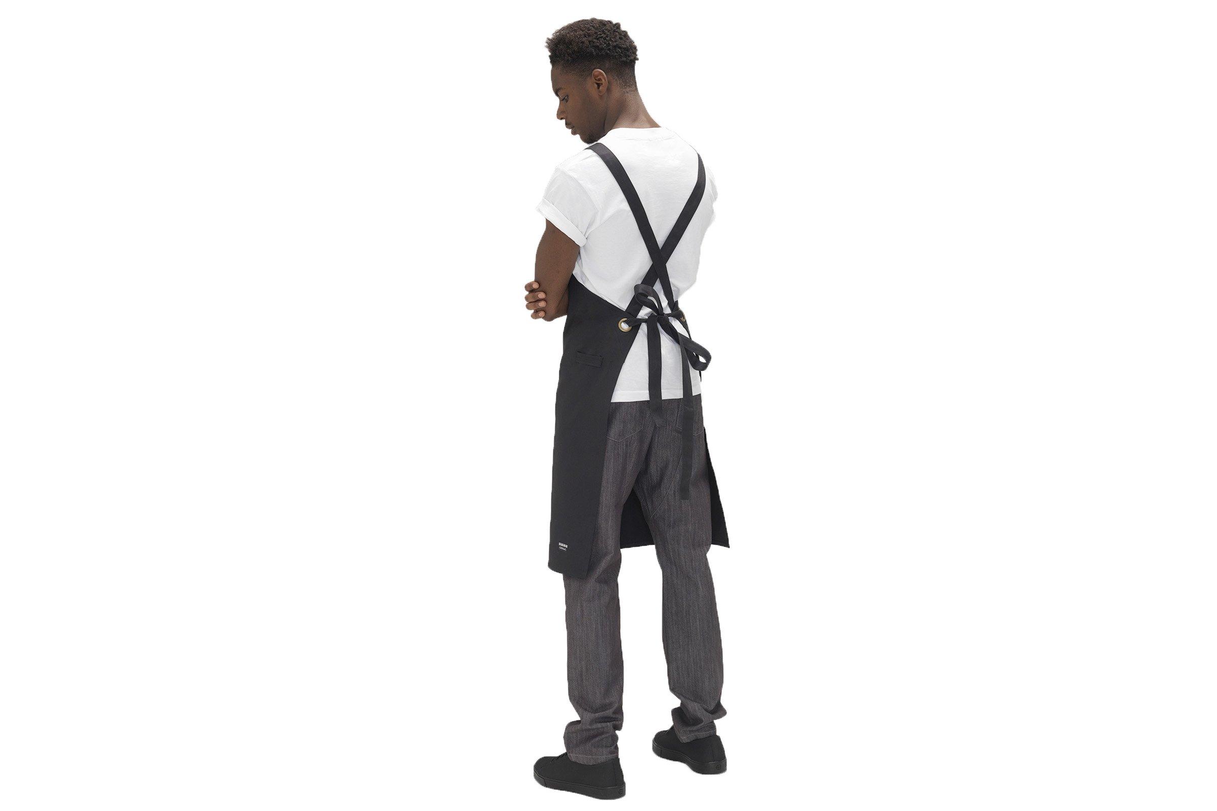 Black Crossover Bib Apron 71x91cm