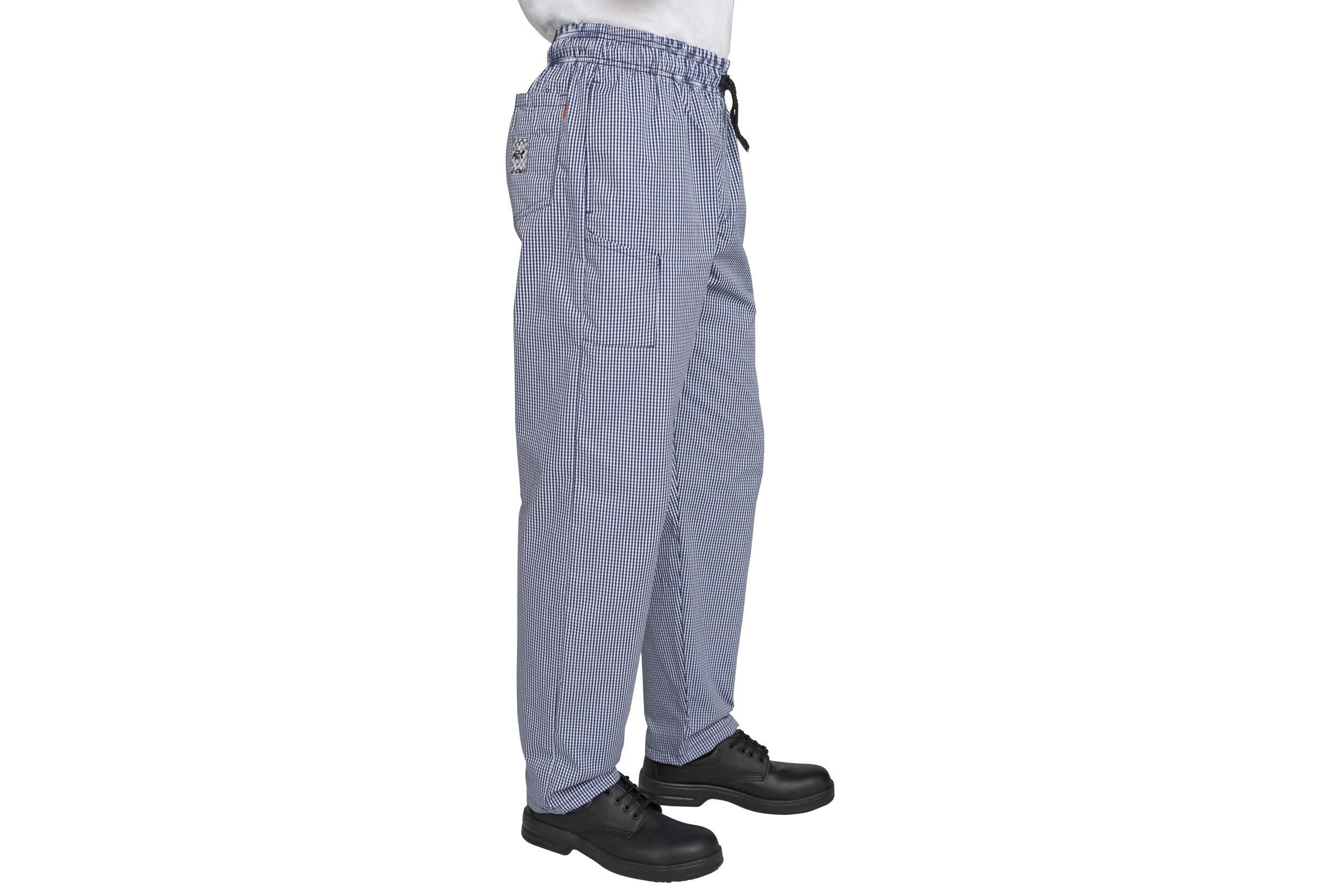 Le Chef Professional Blue & White Check Trousers XX Large