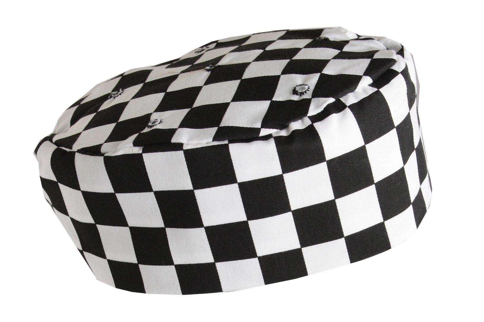 Black and White Big Check Skullcap Medium