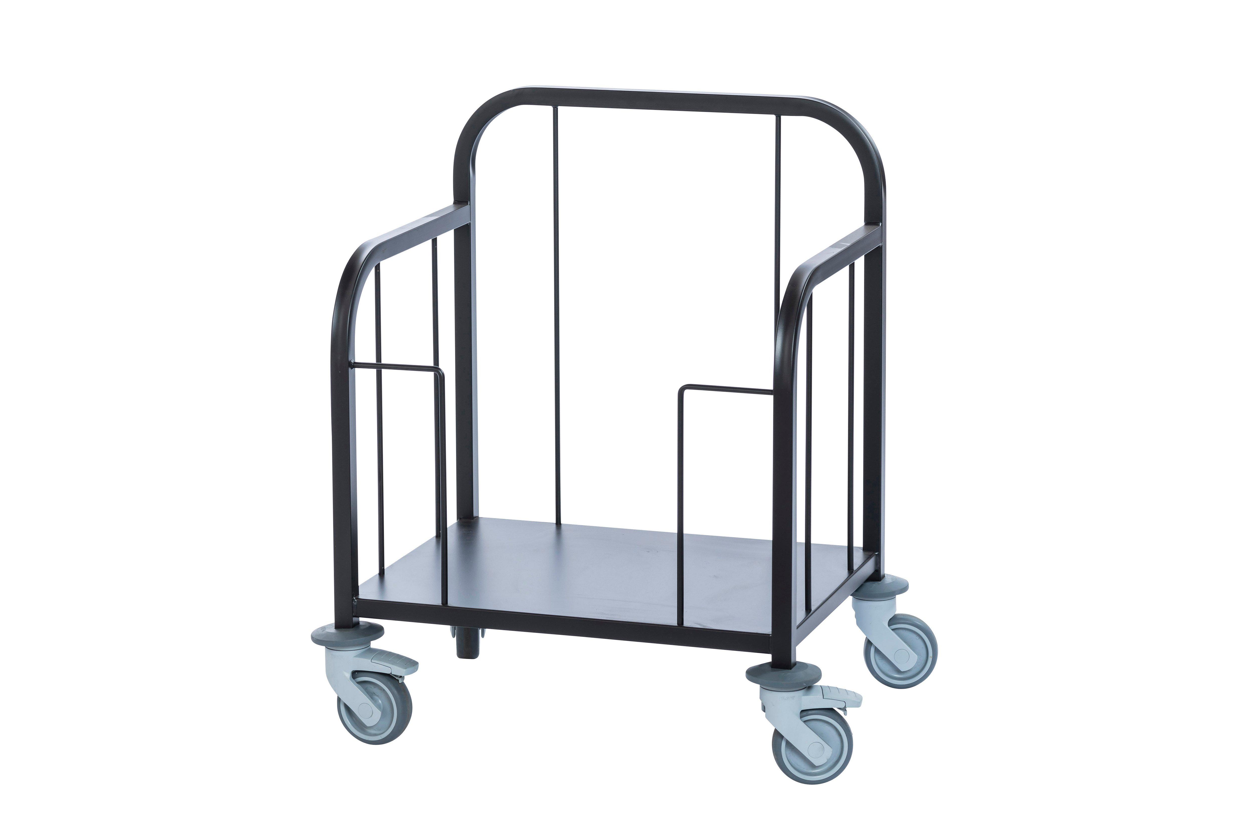 Black Epoxy Coated Tray Trolley