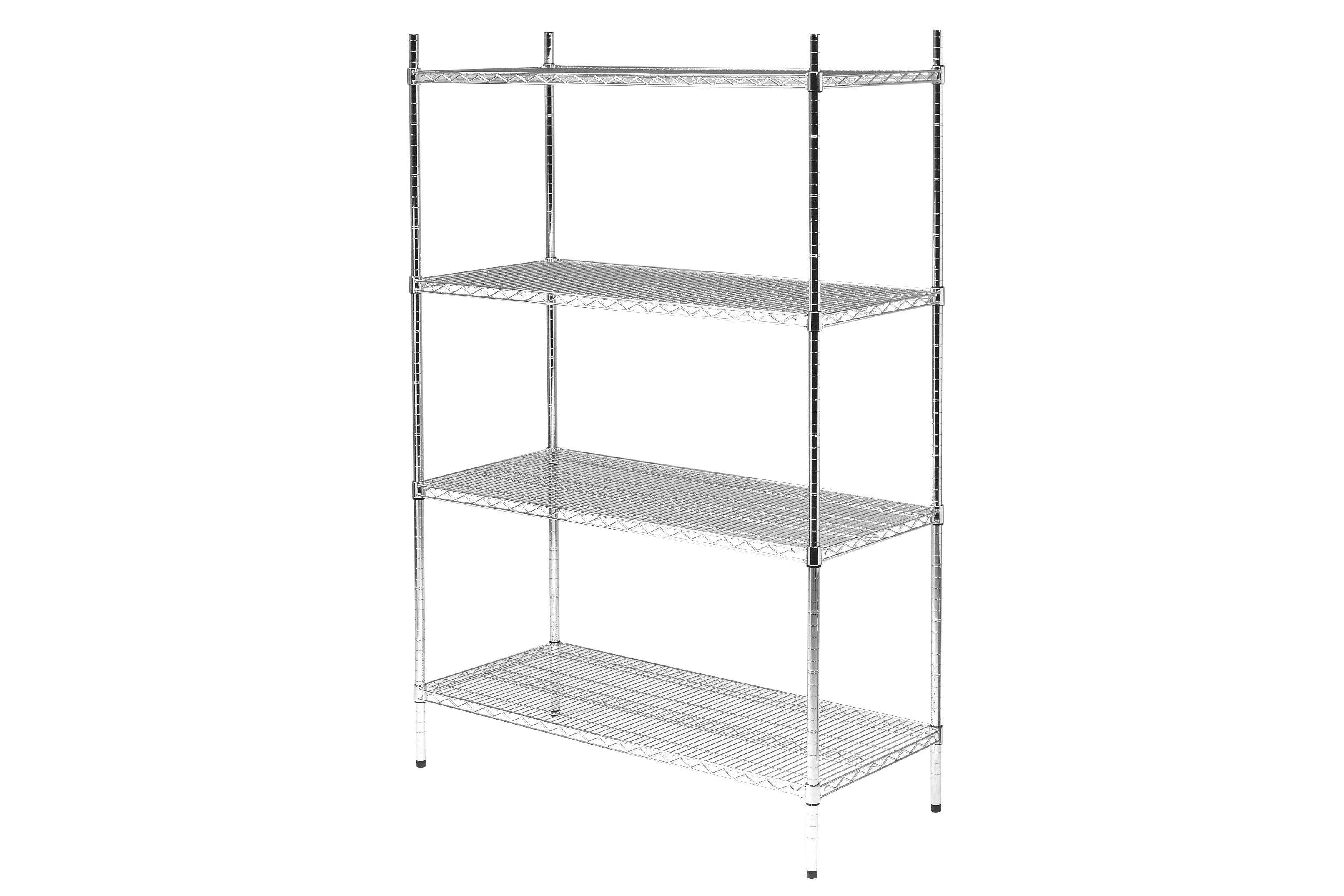EAIS 4 Tier Chrome Wire Shelving 1.2m