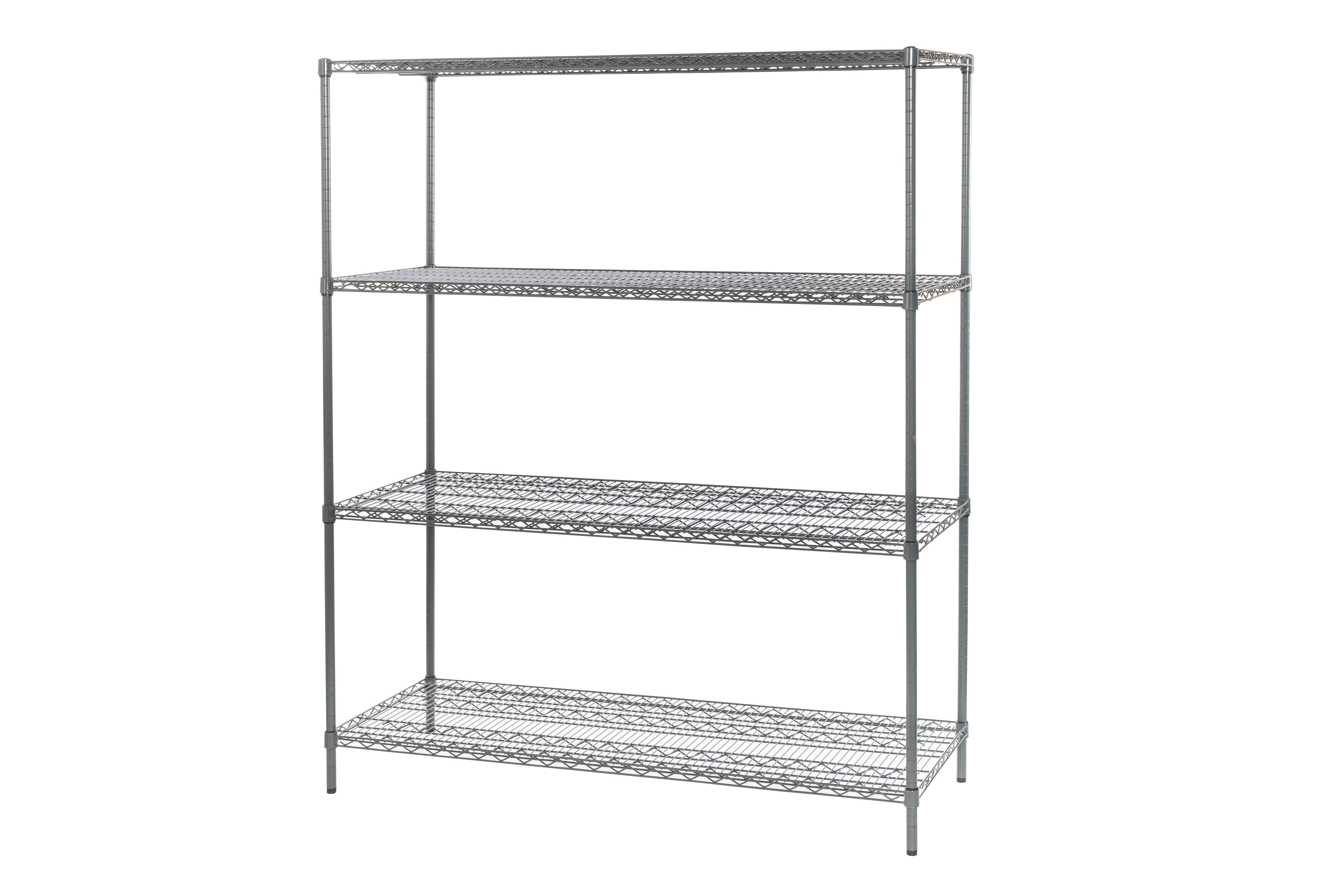 EAIS 4 Tier Nylon Coated Wire Shelving 0.6m