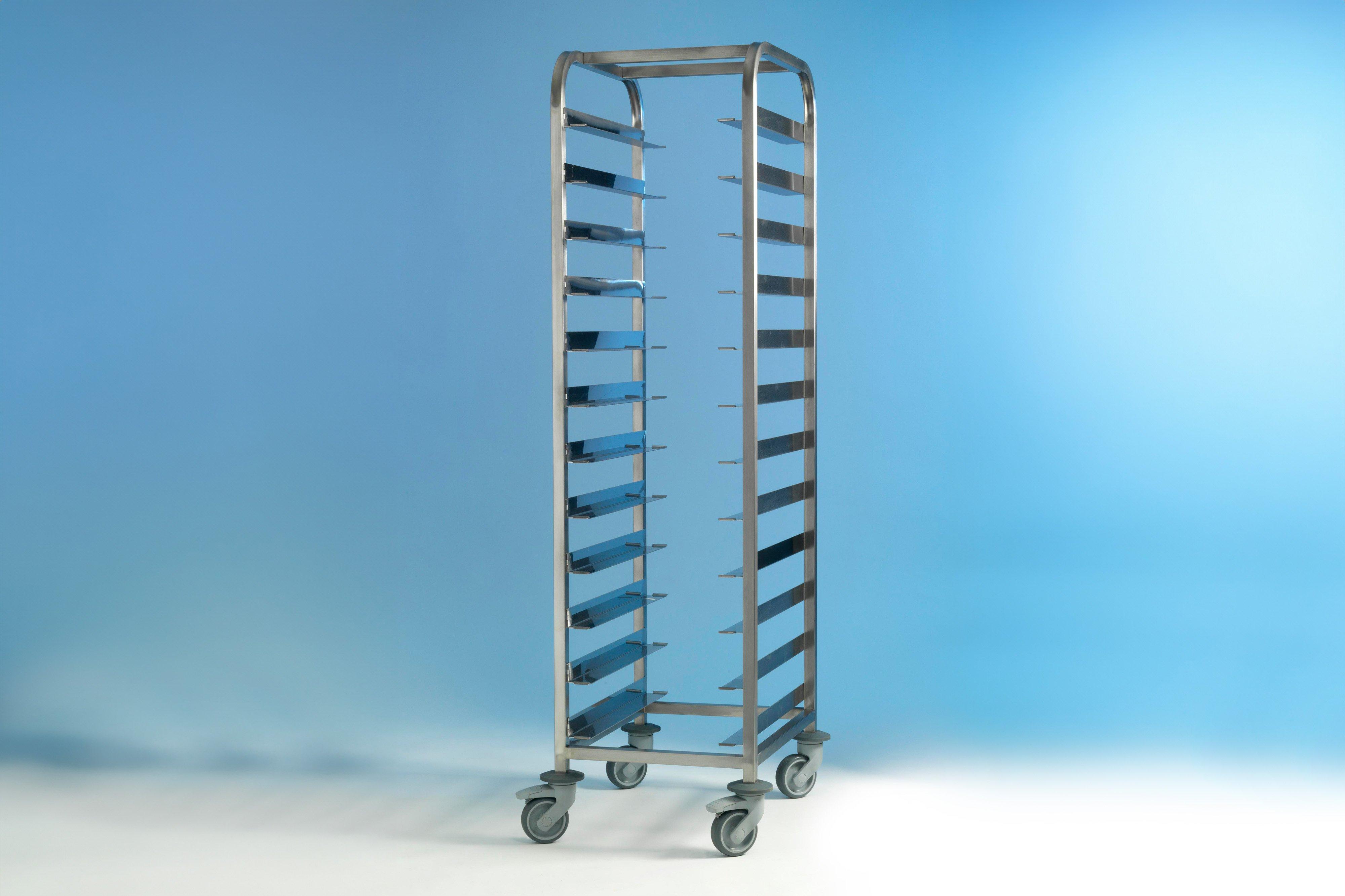 Stainless Steel Tray Clearing Trolley 1 Bank of 12 Trays