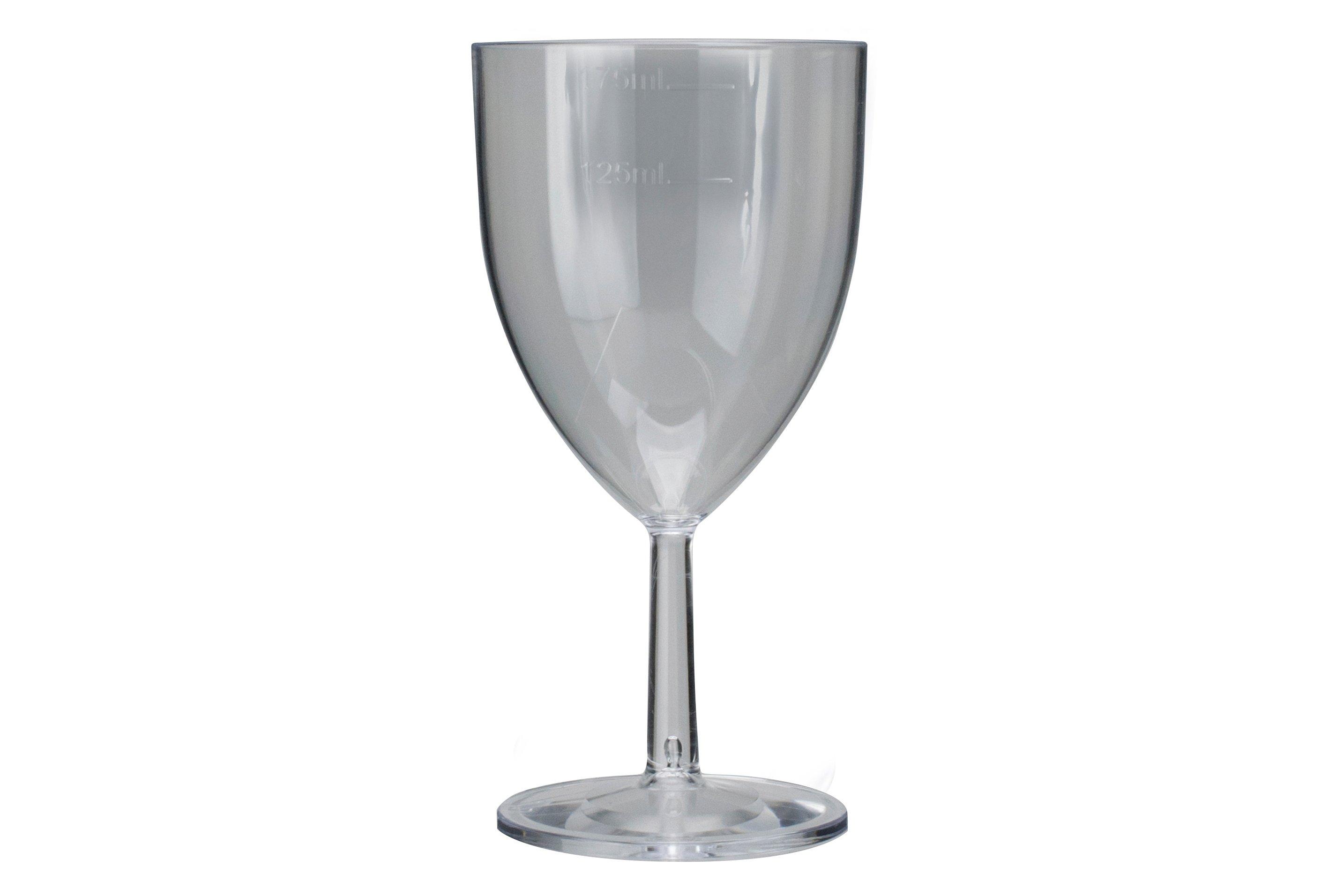 Clarity Polycarbonate Wine Glass 200ml lined at 125ml