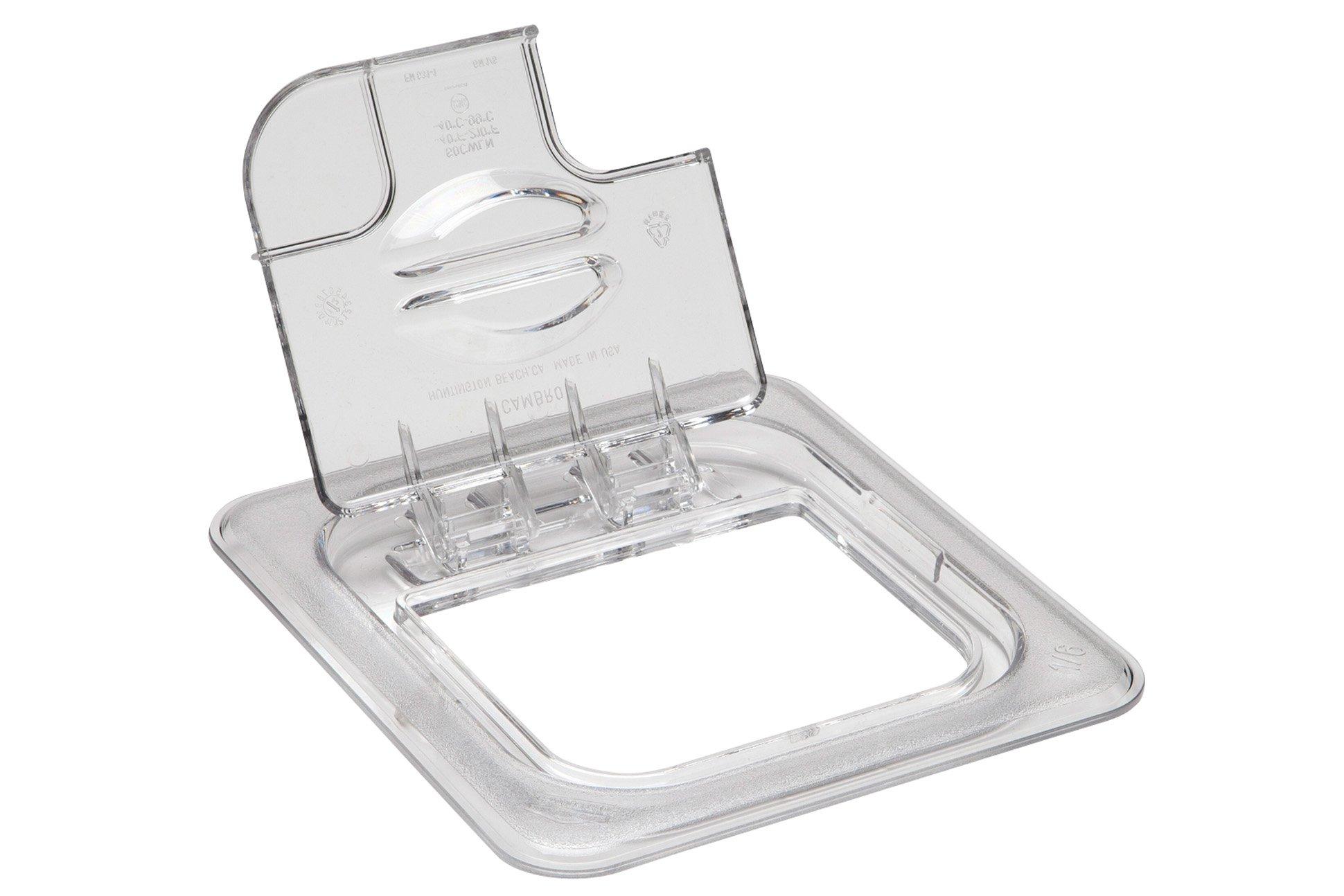Cambro Clear Notched Flip Lid 1/6