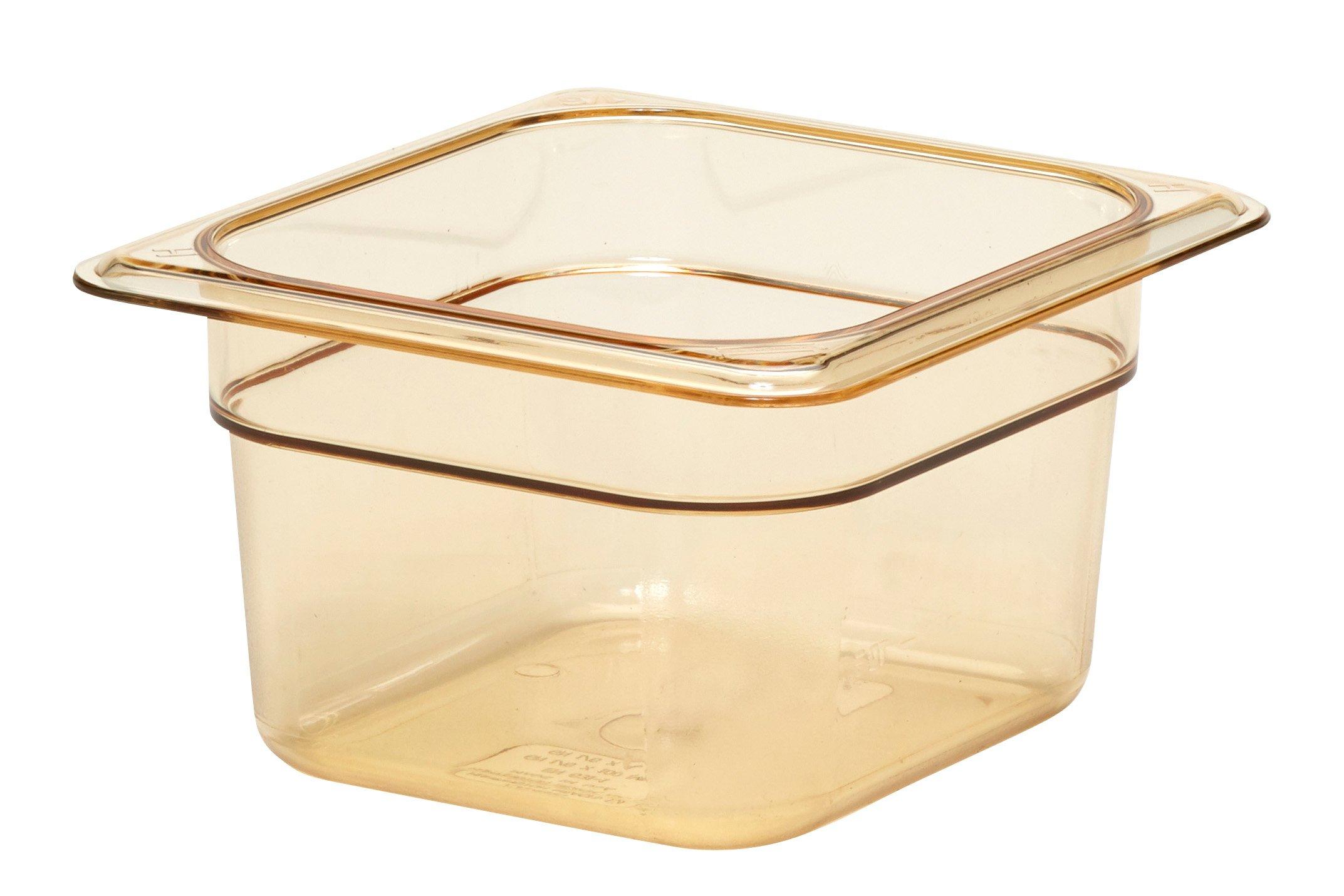 Cambro Amber High Heat Polycarbonate Gastronorm Container 1/6