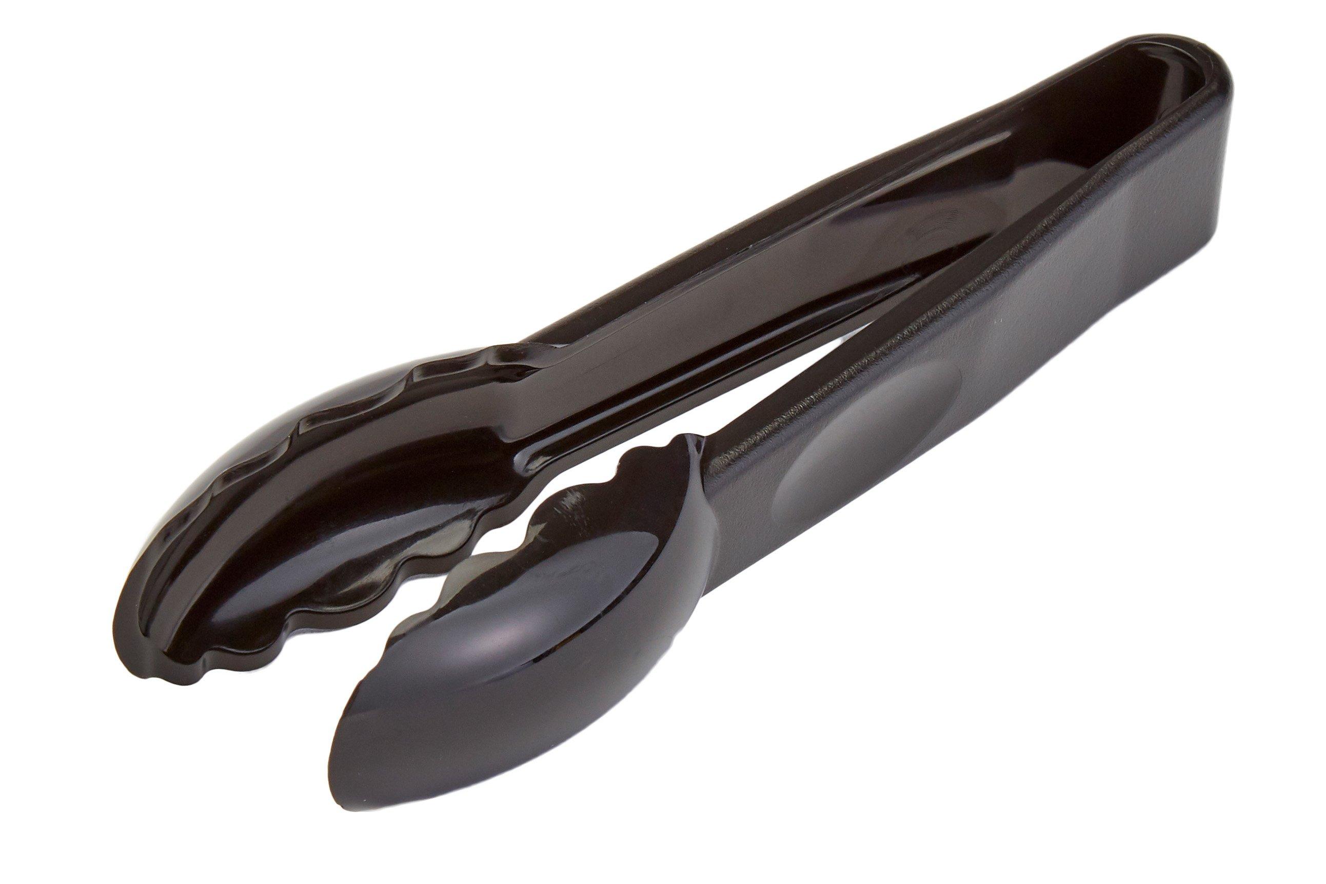 Polycarbonate Black Scalloped Grip Serving Tongs 15cm