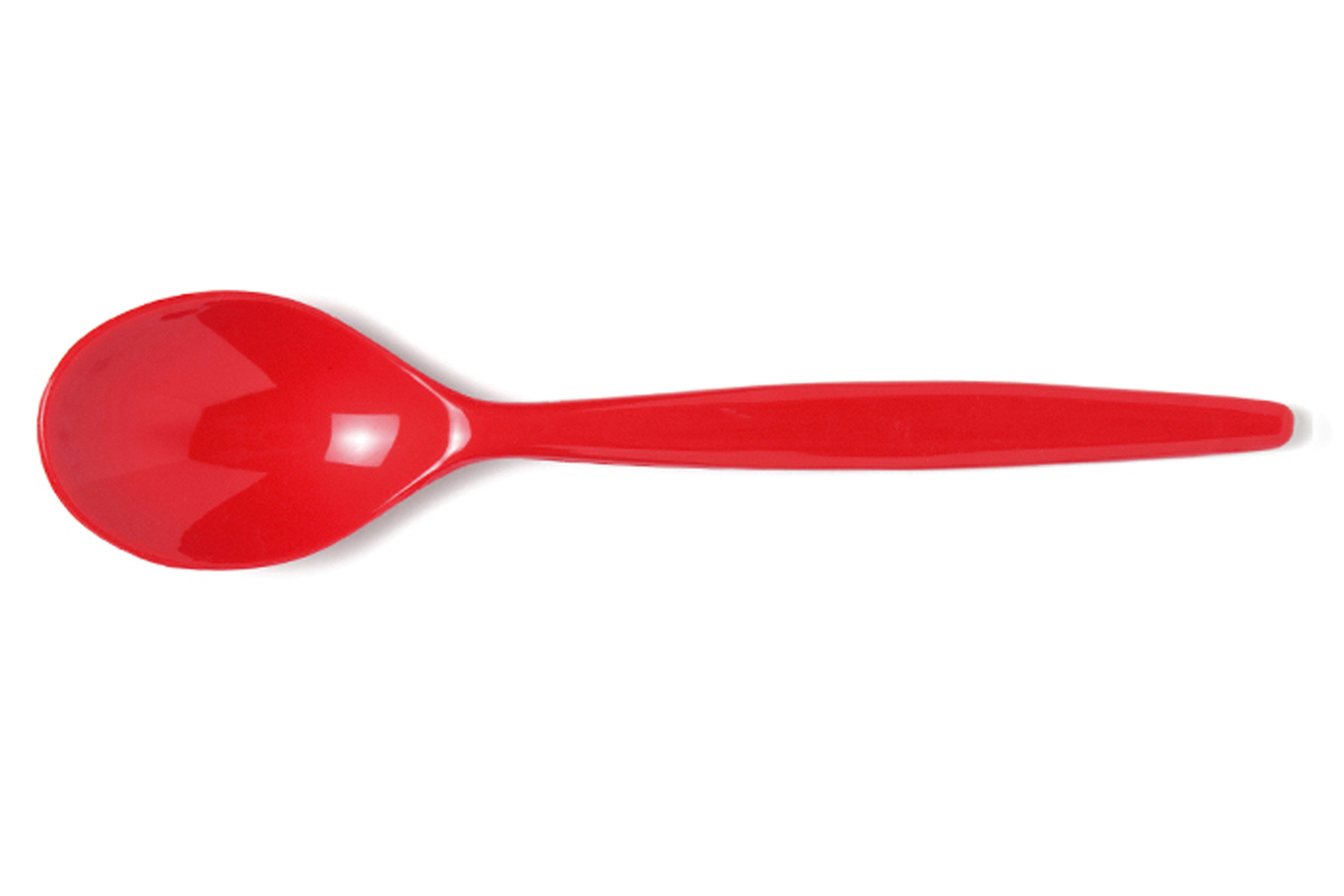 Red Polycarbonate Standard Dessert Spoon