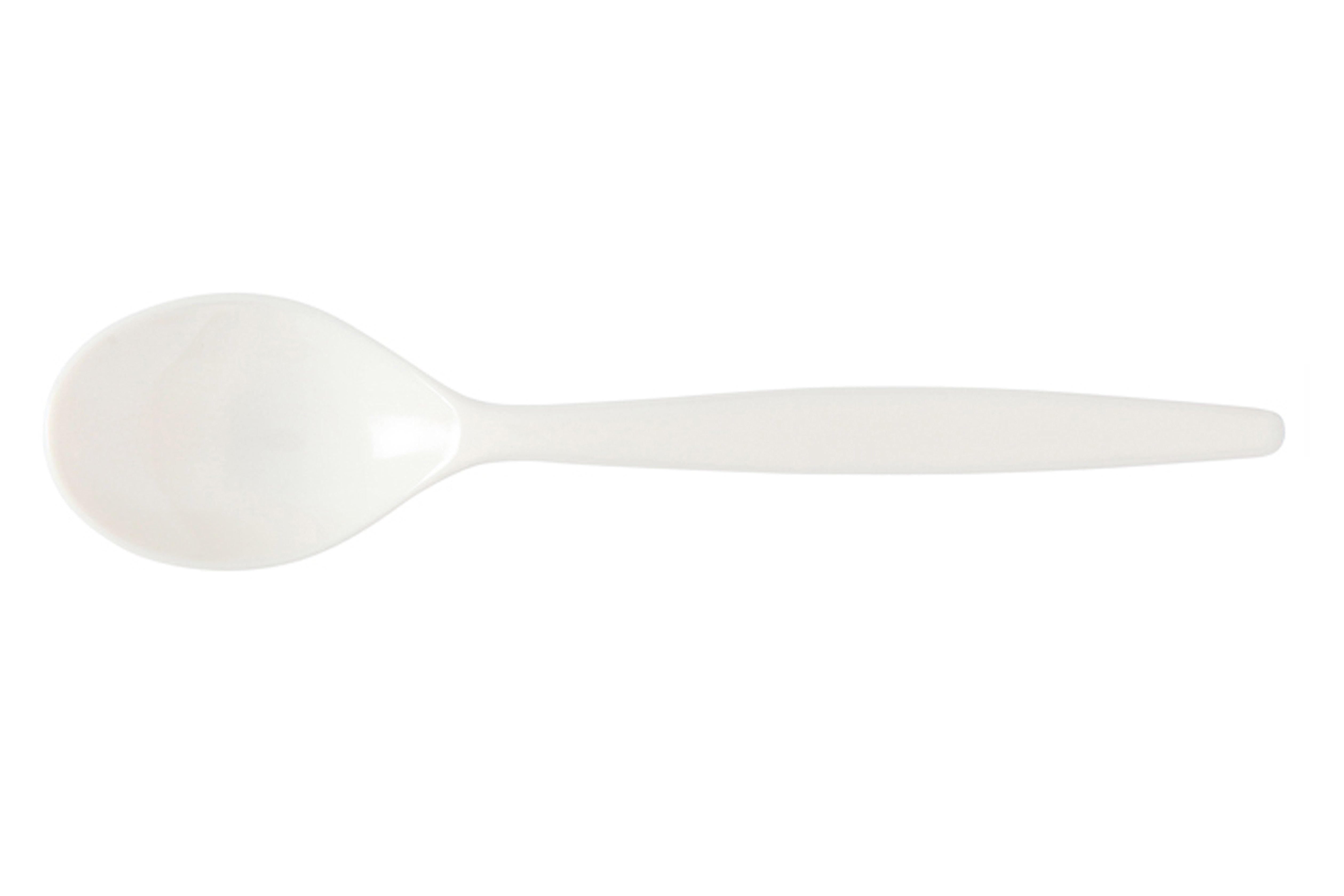 White Polycarbonate Standard Dessert Spoon