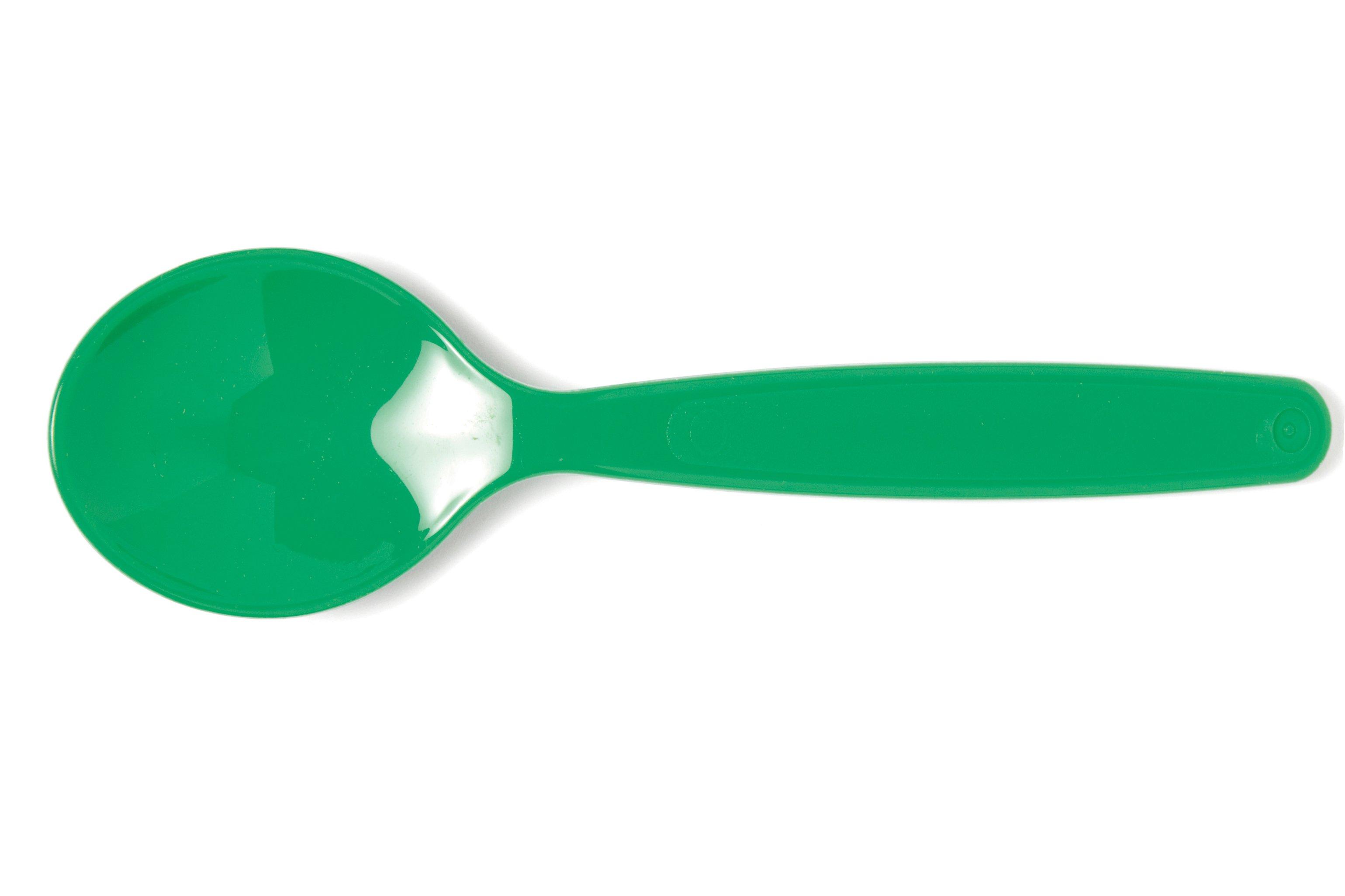 Small Green Polycarbonate Dessert Spoon