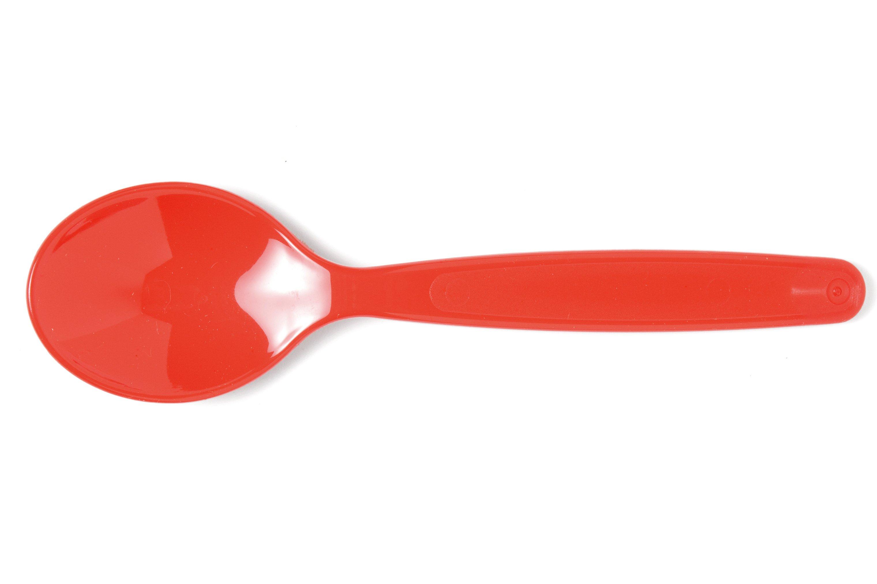 Small Red Polycarbonate Dessert Spoon