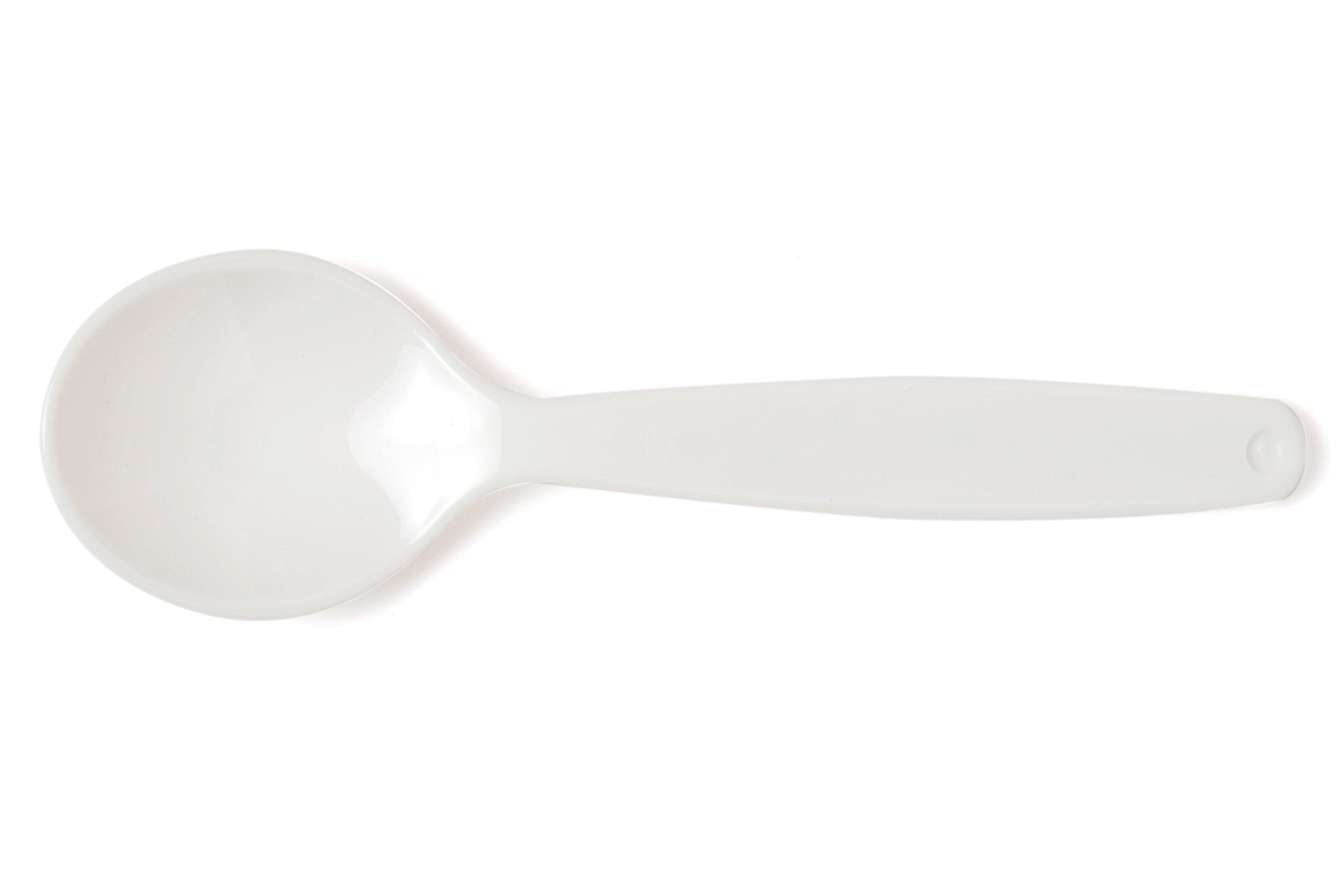 Small White Polycarbonate Dessert Spoon