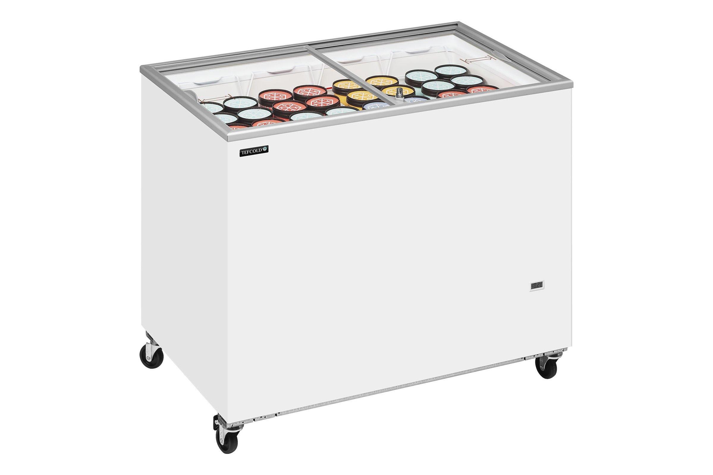 Tefcold IC301SC Sliding Flat Glass Lid Chest Freezer