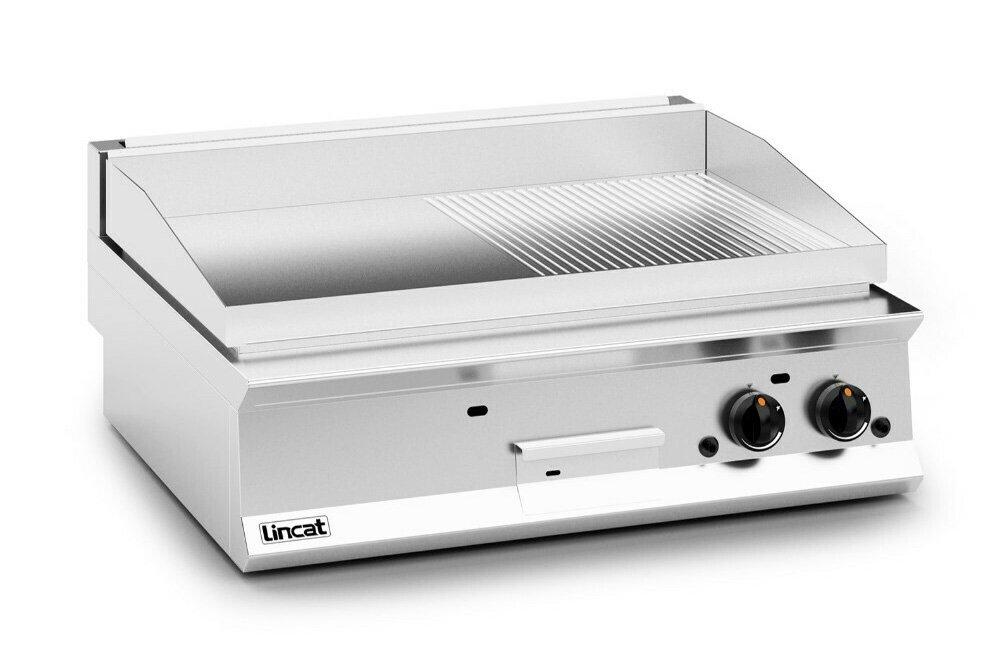 Lincat OG8202/R/N Opus 800 Heavy Duty Half Ribbed Machined Steel Gas Griddle