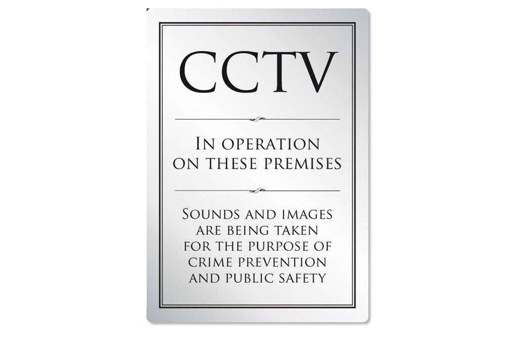 Silver CCTV In Operation Sign