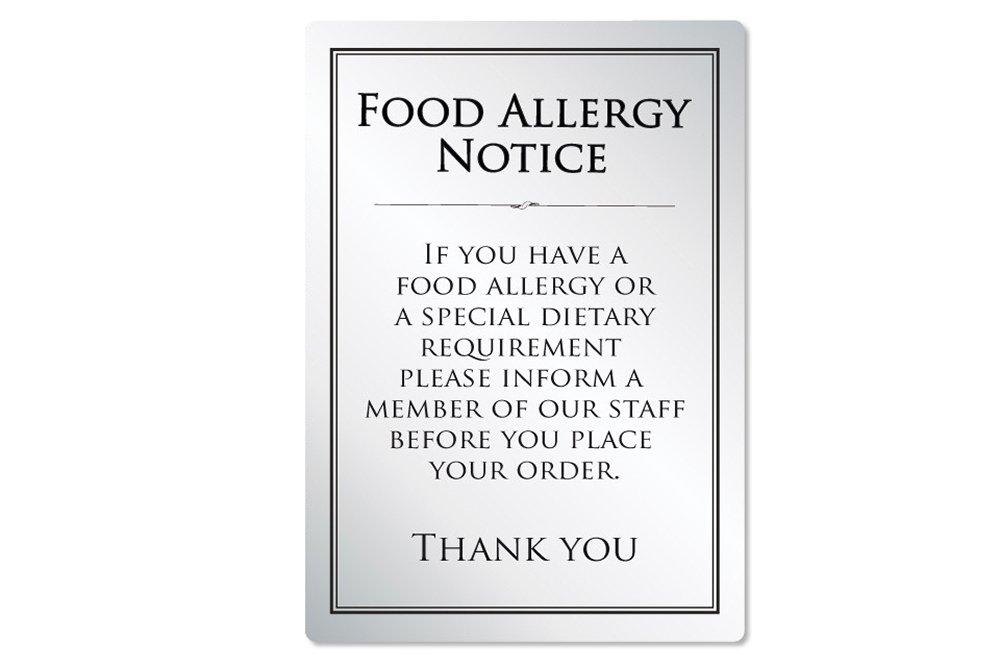 Silver A4 Food Allergy Bar Sign 21x29.7cm