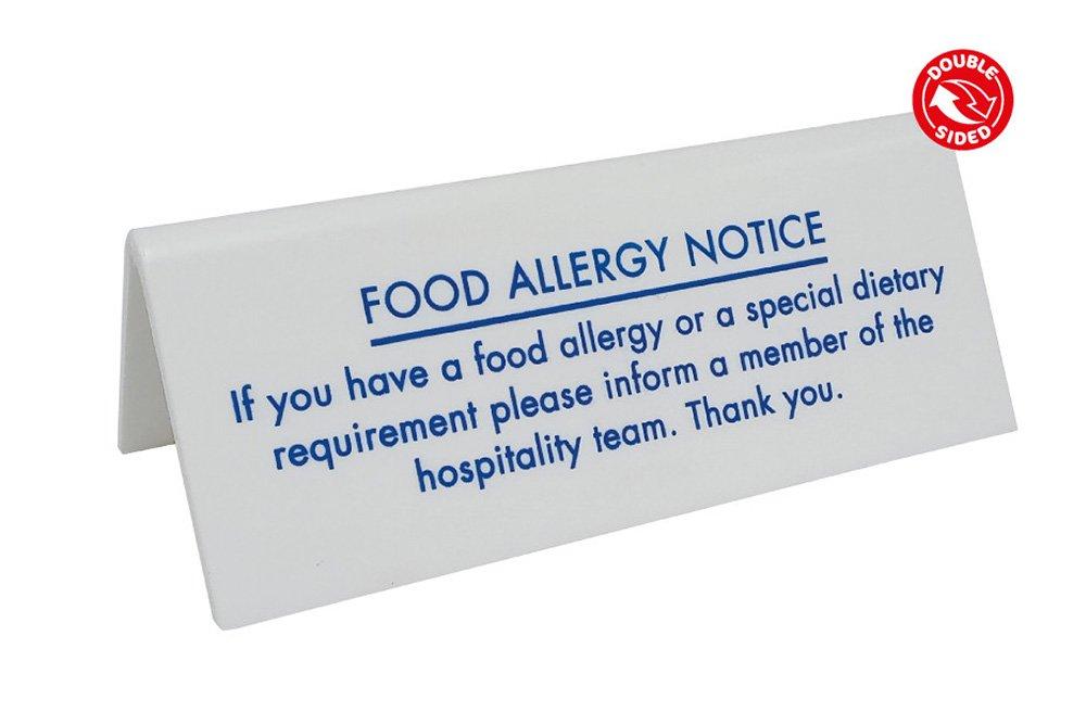 Food Allergy Notice  4.5x10cm (1.75x4")