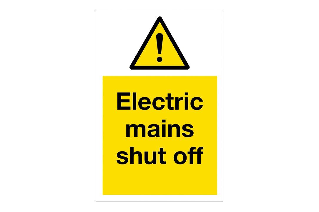 Electrical Mains Shut Off Sticker