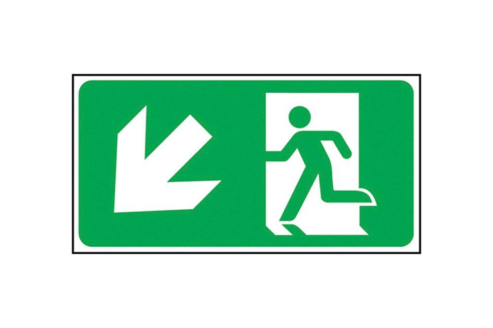 Fire Exit Sign (Arrow Down Left)