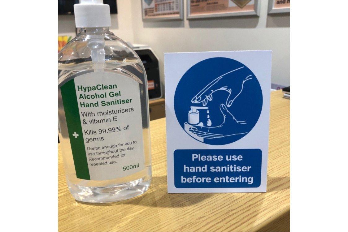 A5 Use Hand Sanitiser Counter Sign