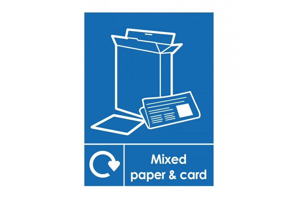 Mixed Paper and Card Recycling Sign