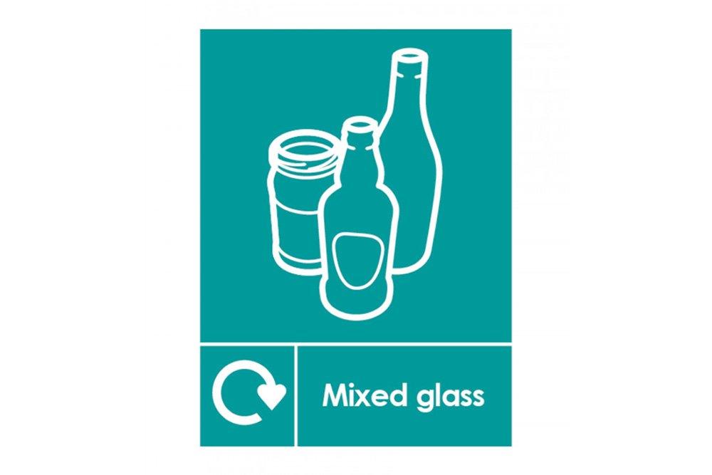 Mixed Glass Recycling Sign
