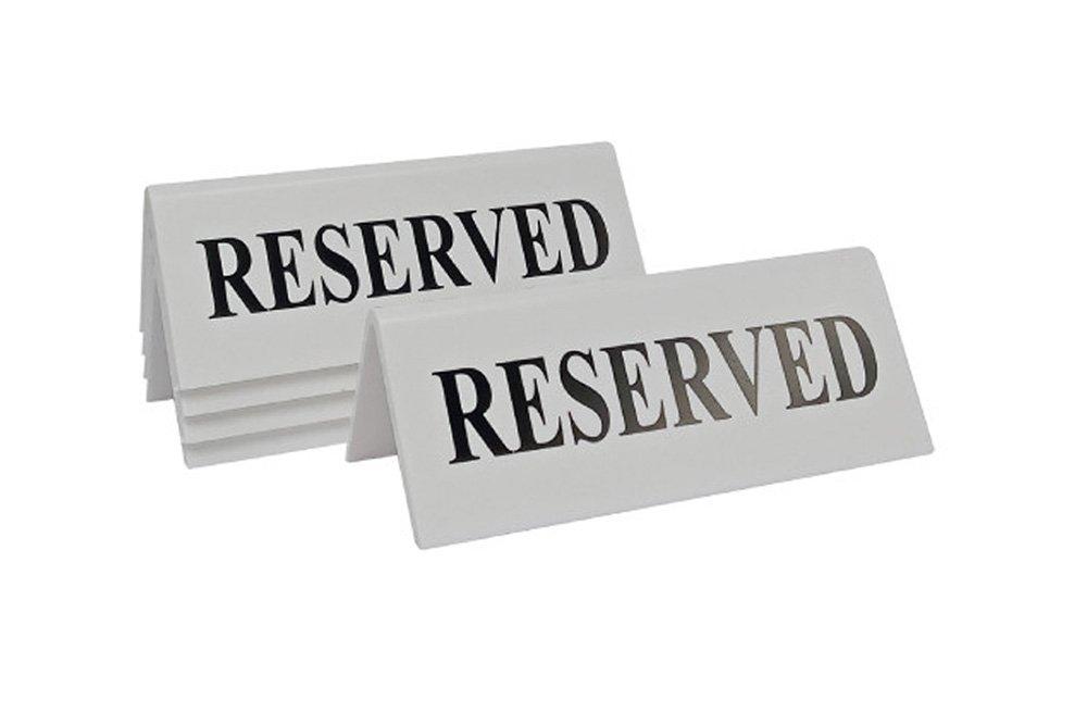 Reserved Sign Black on White