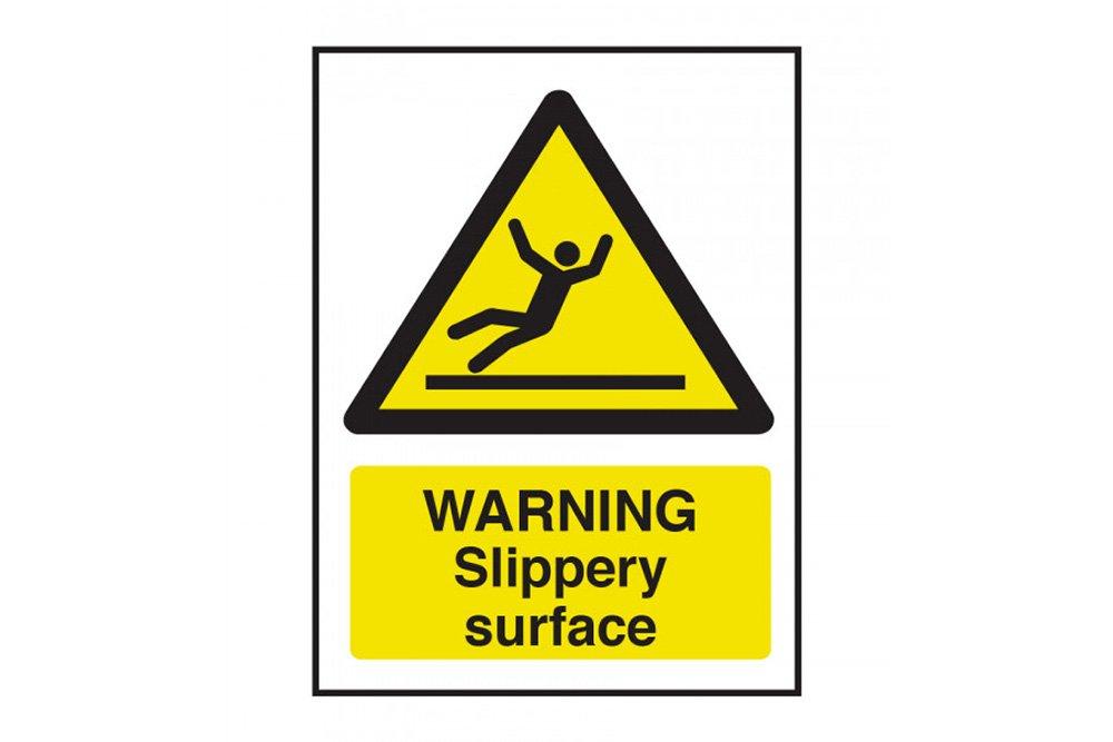 Warning Slippery Surface Sign