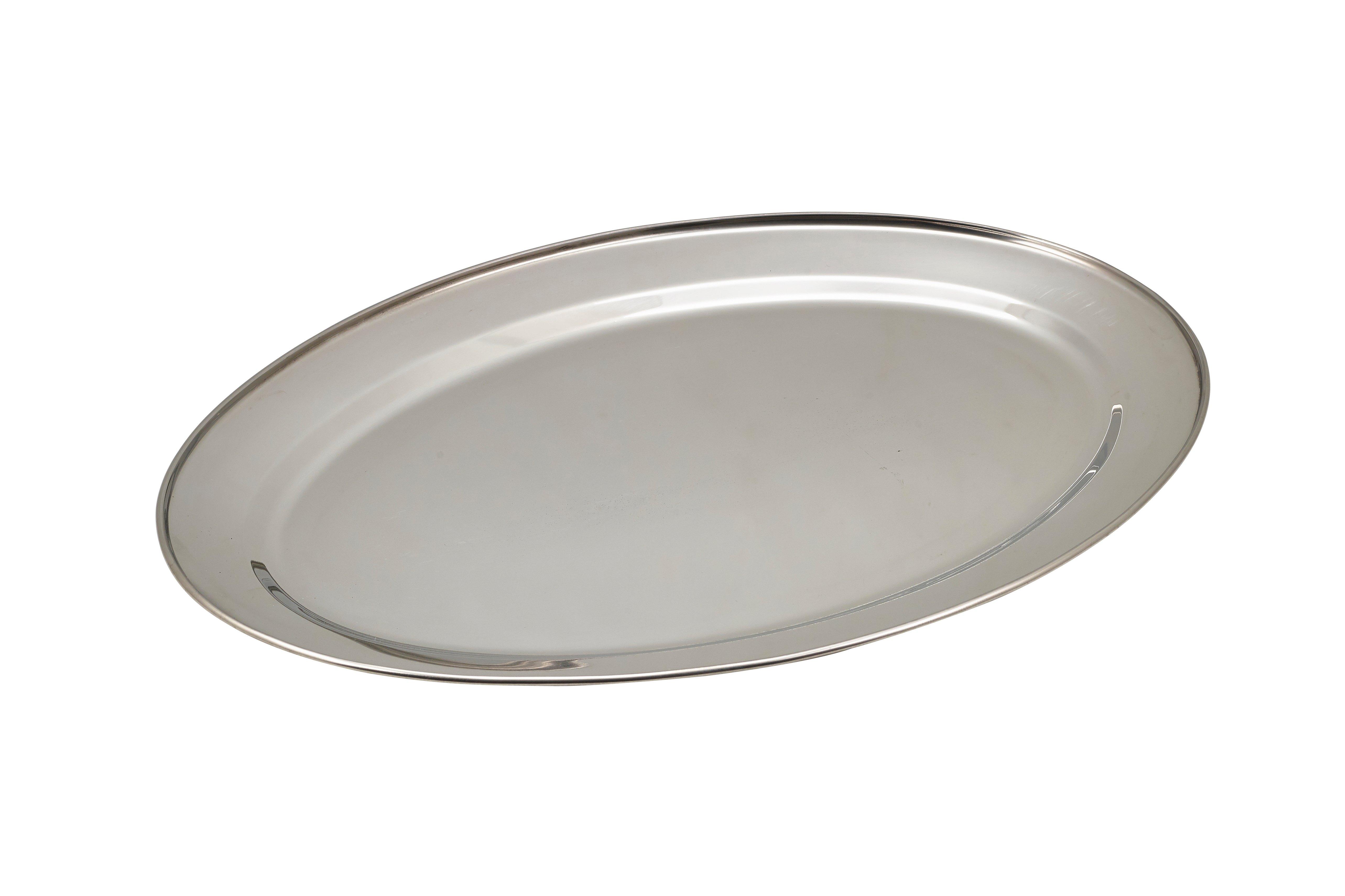 Stainless Steel Oval Flat 55cm