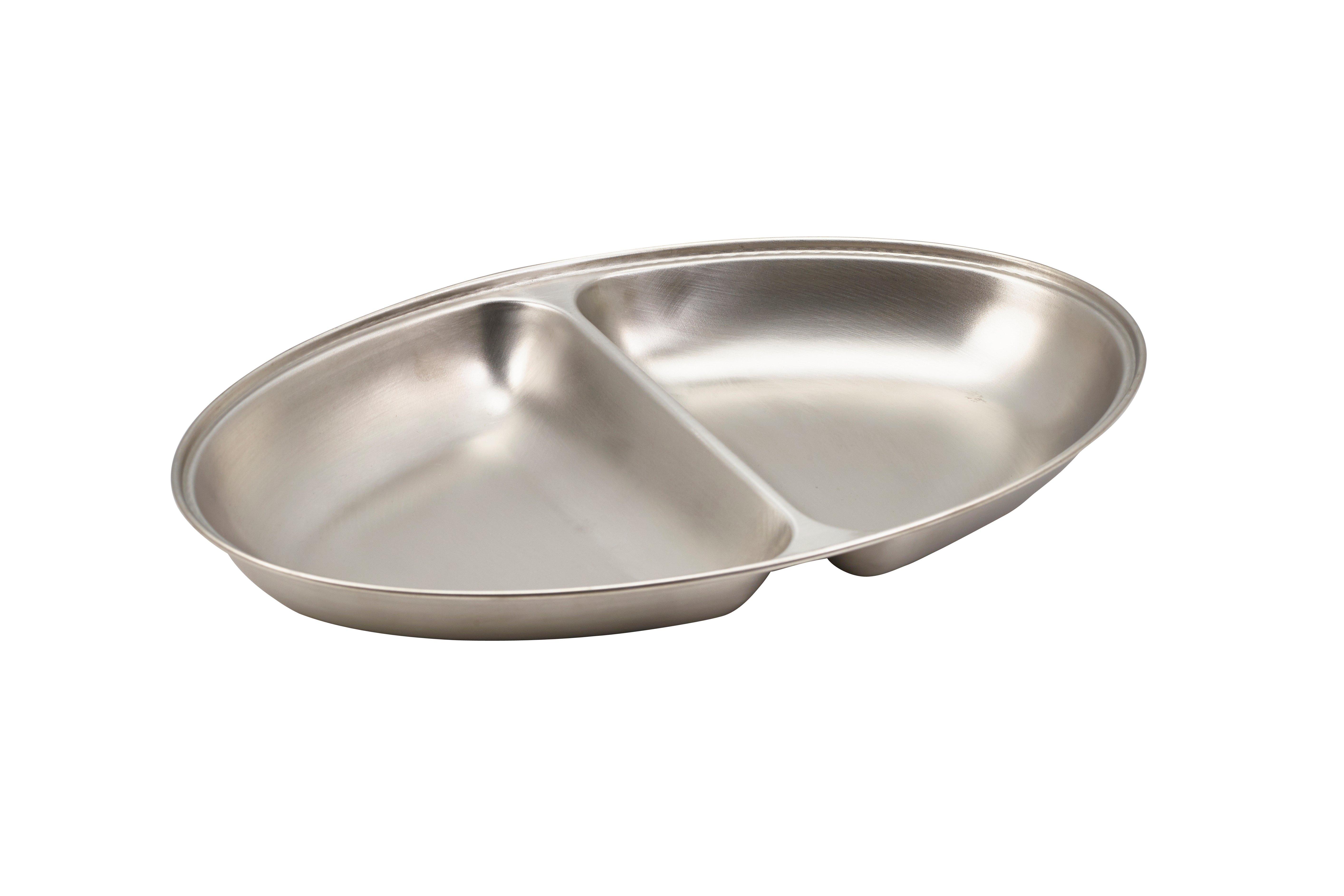 Stainless Steel Vegetable Dish Divided 35cm