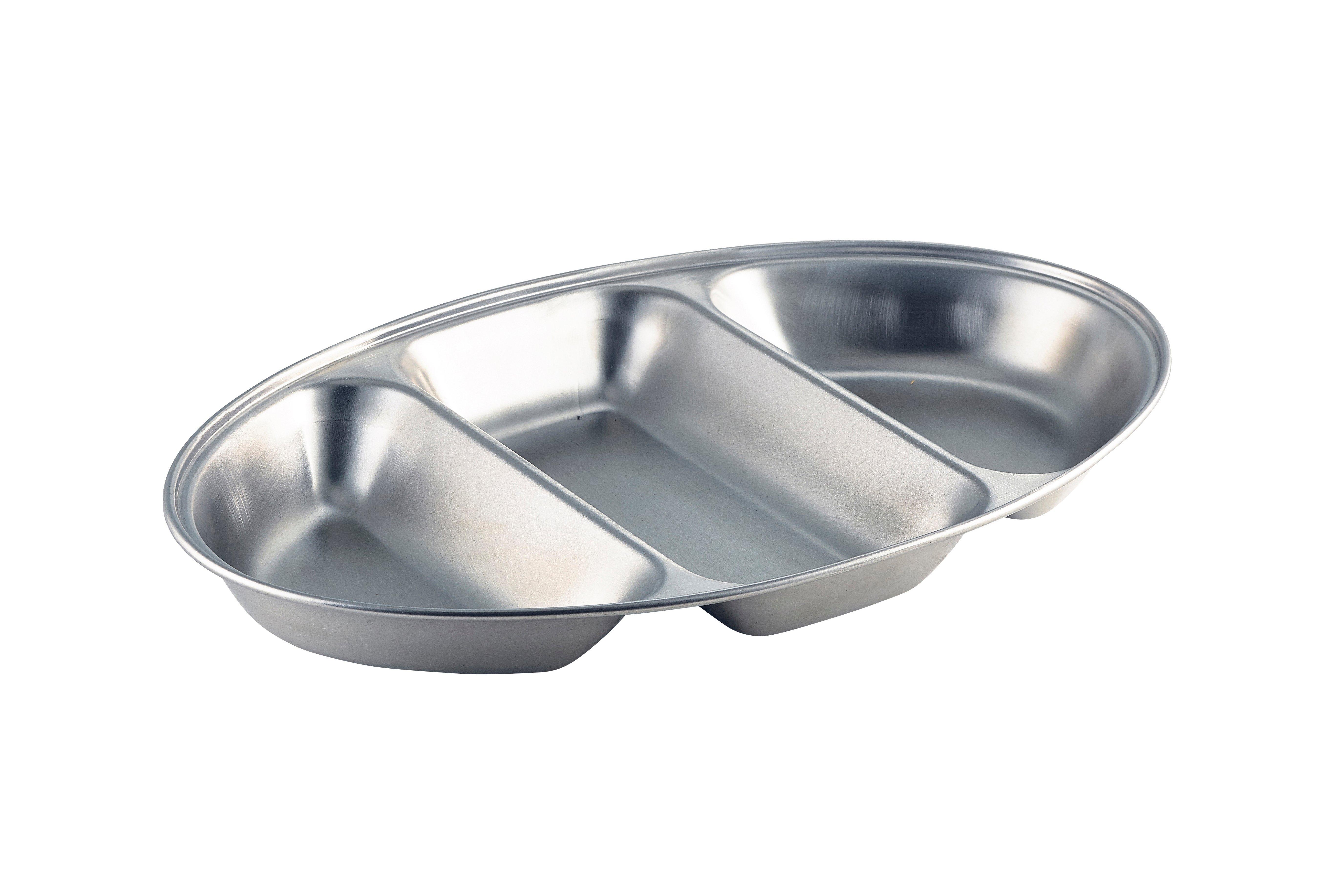 Stainless Steel Vegetable Dish Three Division 35cm