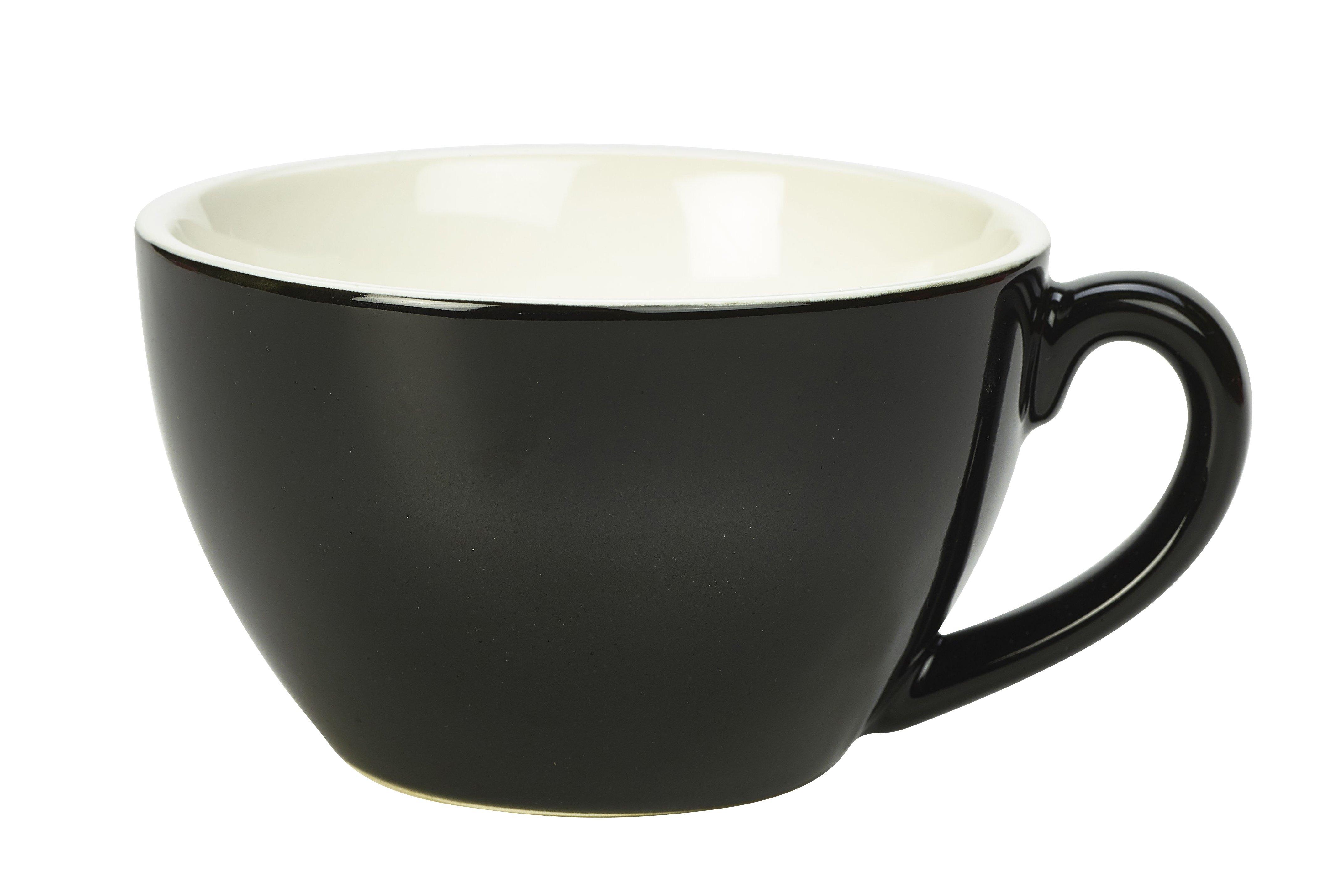 Black GenWare Porcelain Bowl Shaped Cup 340ml