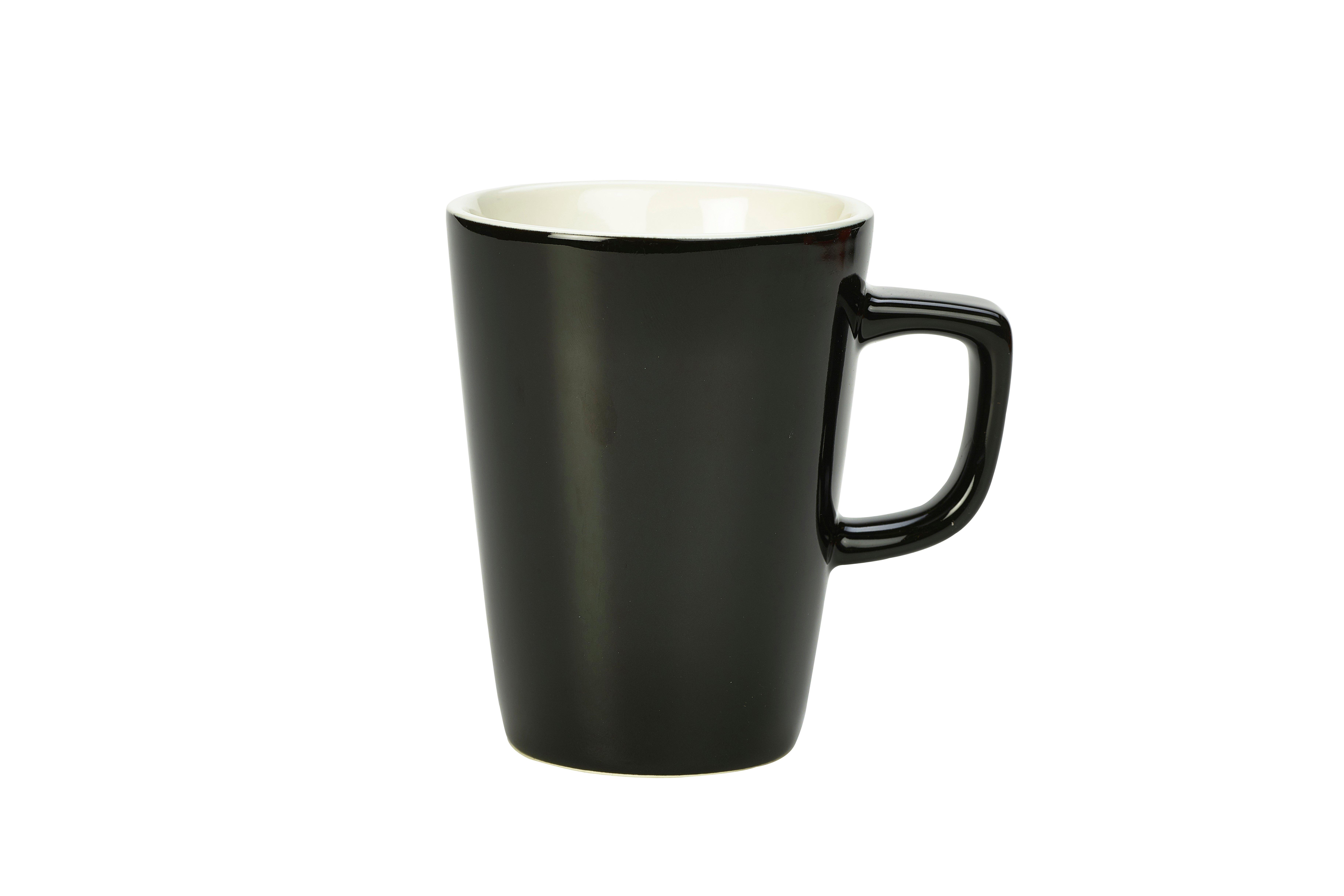 Black GenWare Porcelain Latte Mug 340ml