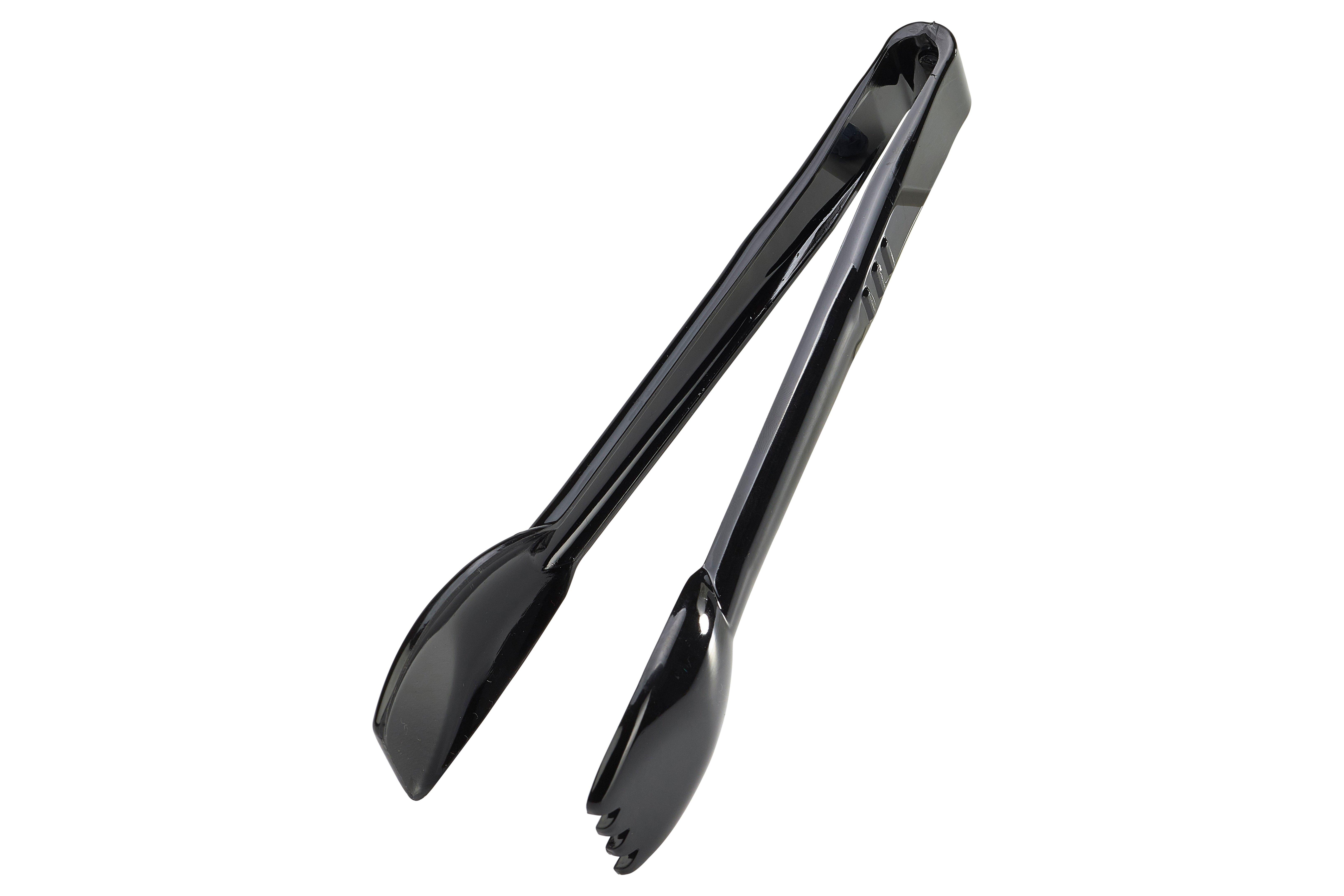 Polycarbonate Black Salad Serving Tongs 23cm