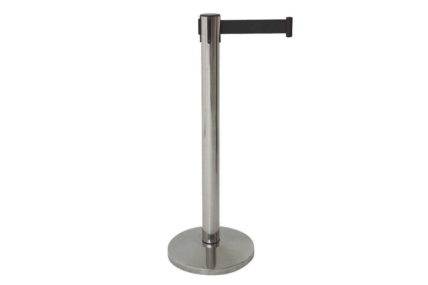 Barrier Post with Three Way Retractable Barrier Belt