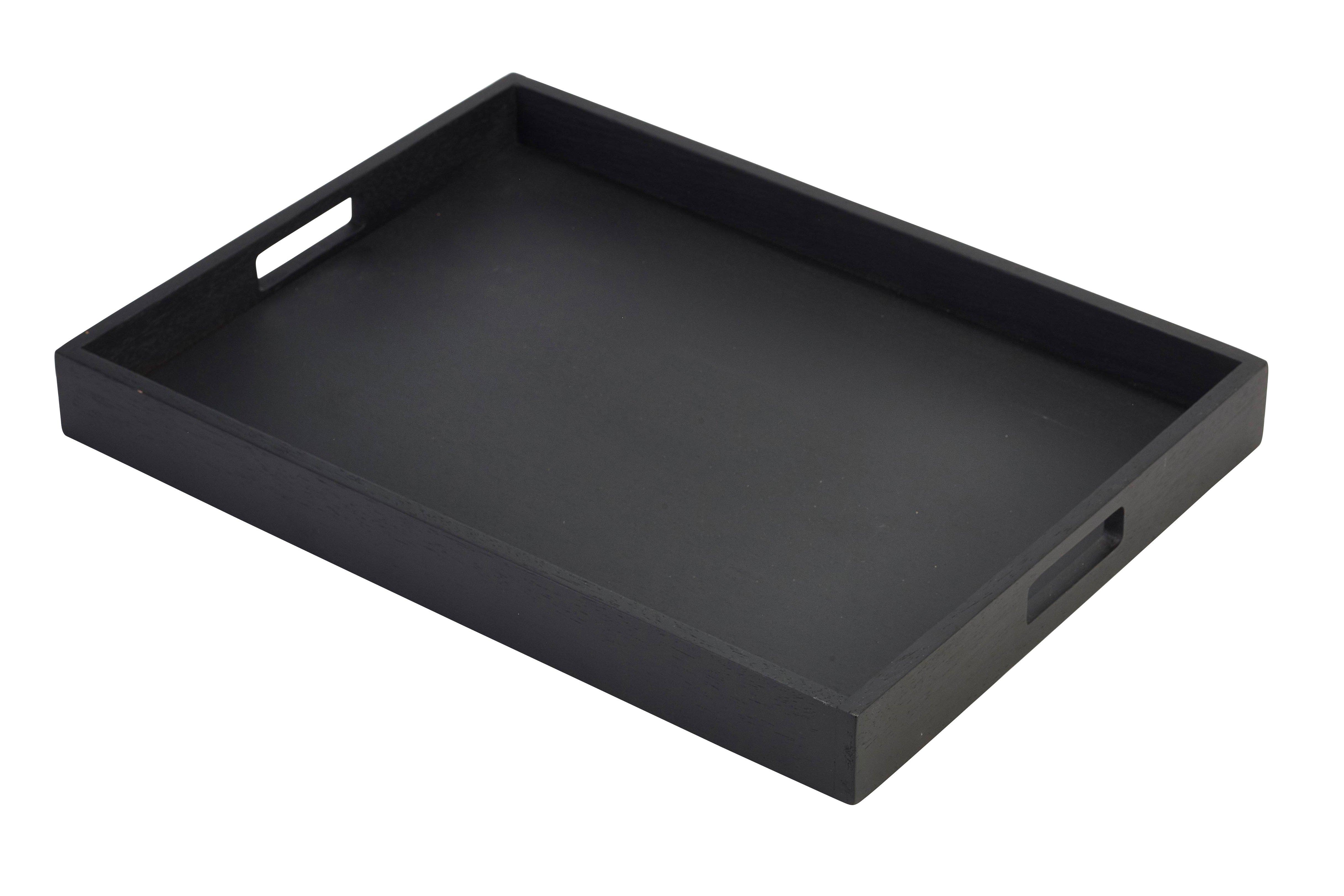 Solid Black Butlers Tray 44x32x4.5cm