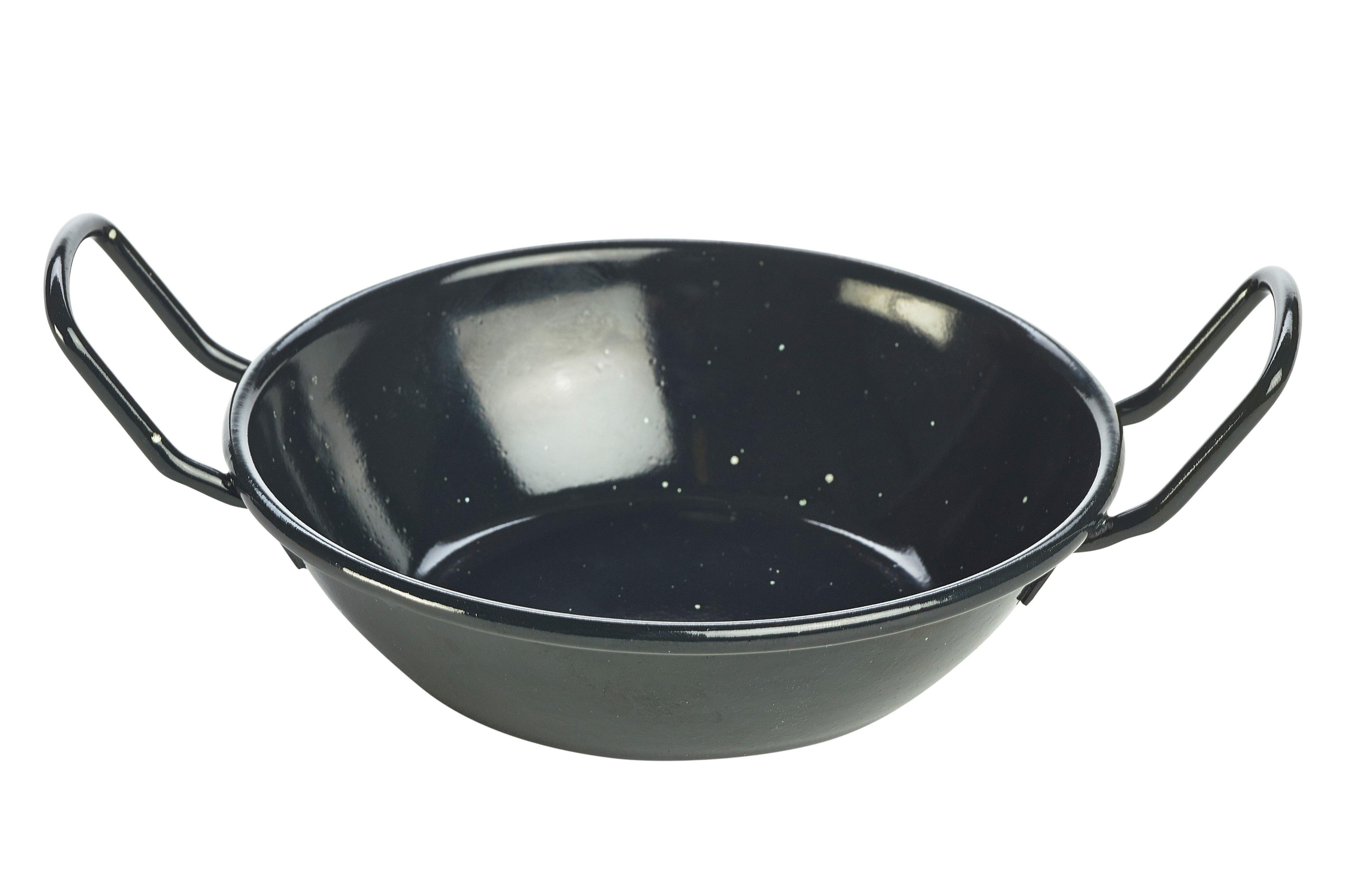 Round Black Enamel Dish 14x3.8cm