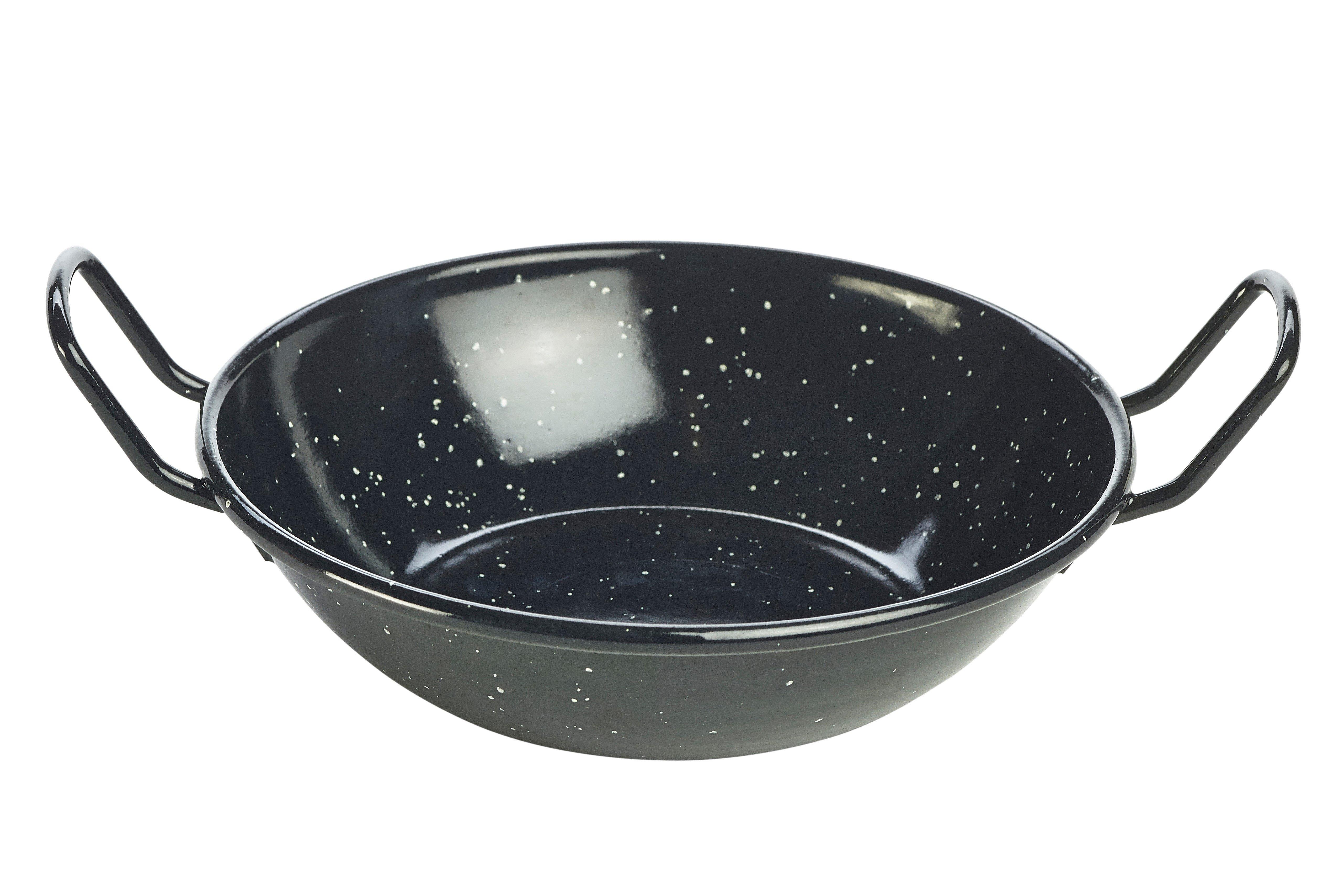 Round Black Enamel Dish 16x4cm