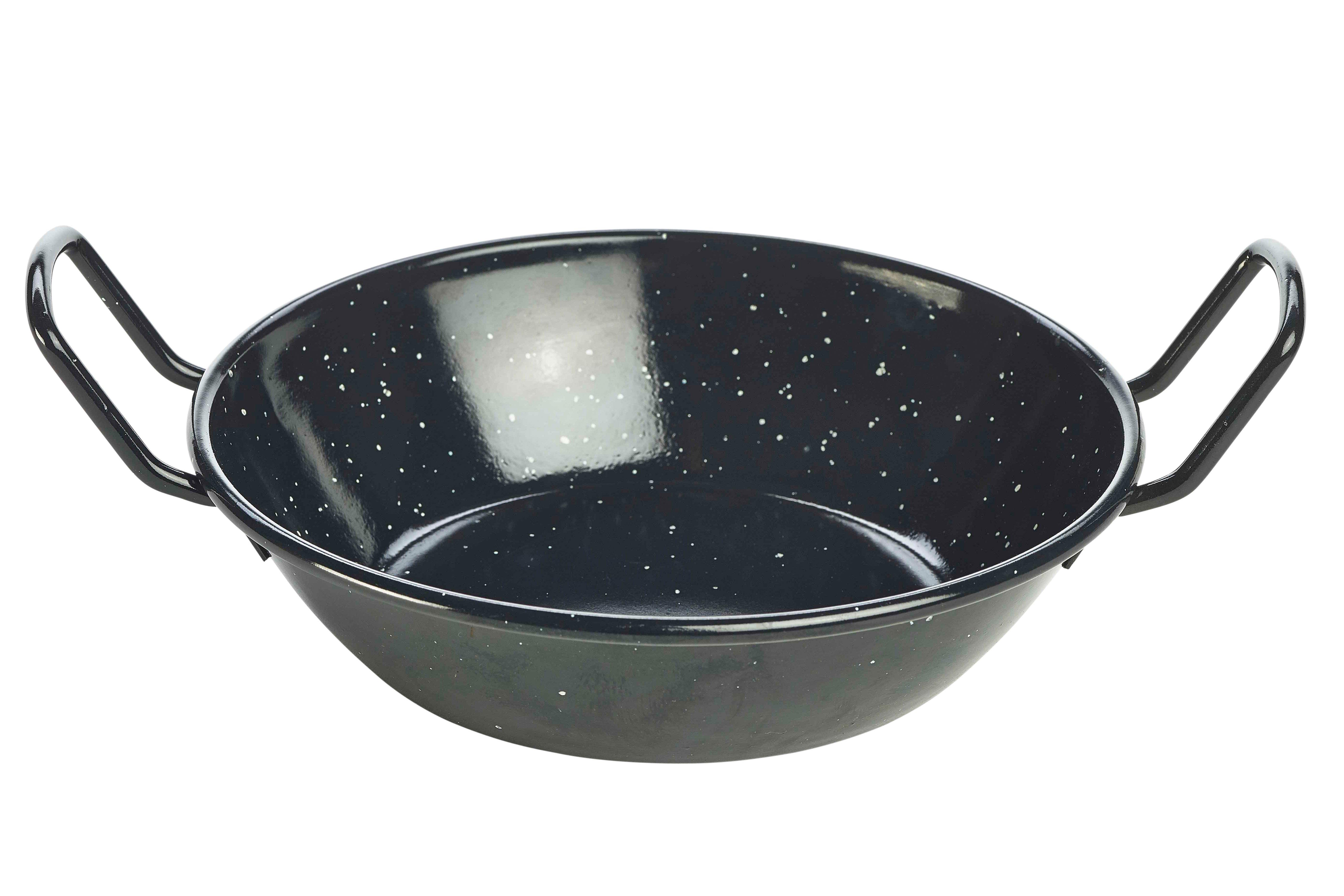 Round Black Enamel Dish 18x4.6cm