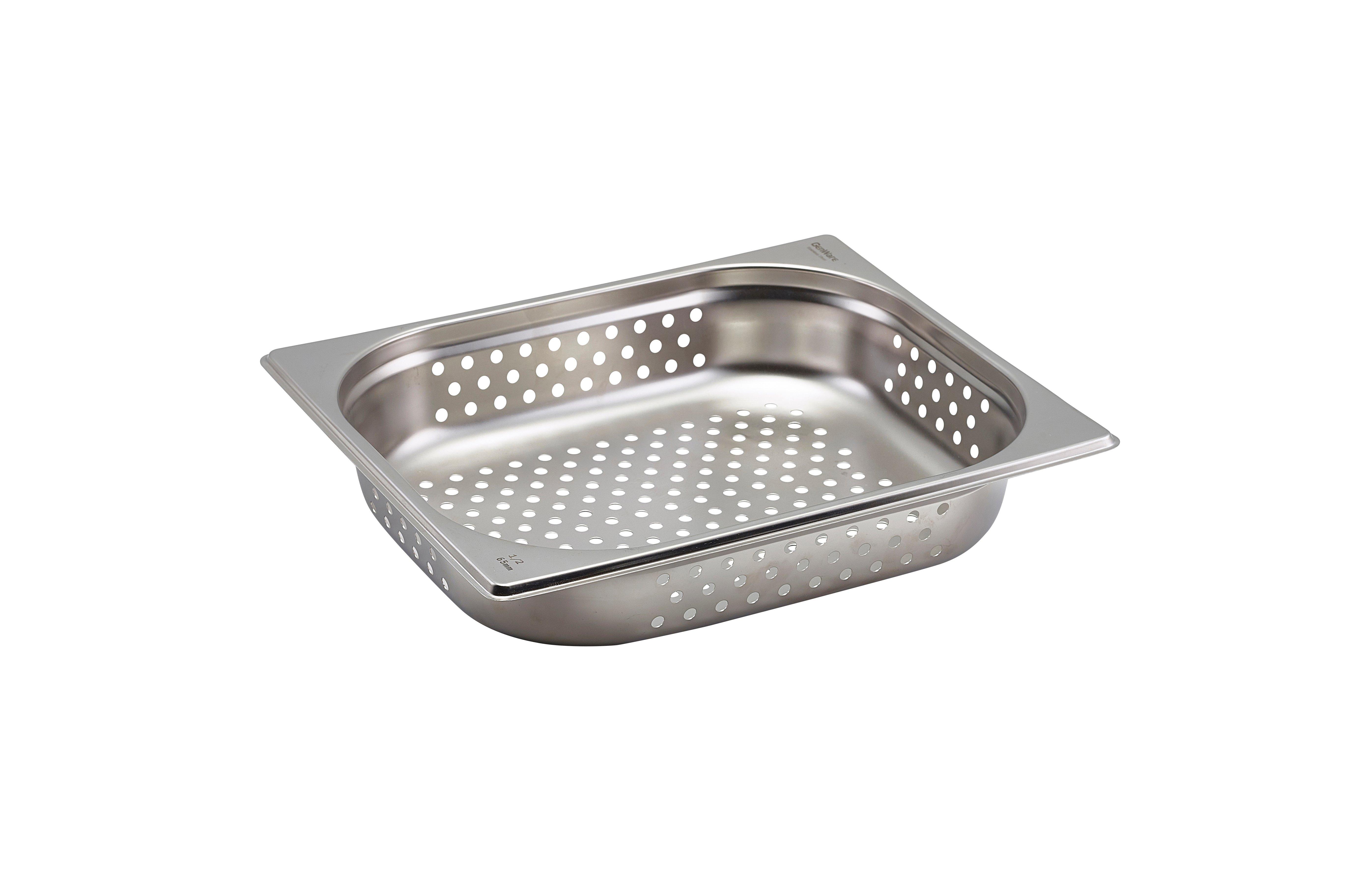 GenWare Stainless Steel Perforated Gastronorm 1/2 x 6.5cm